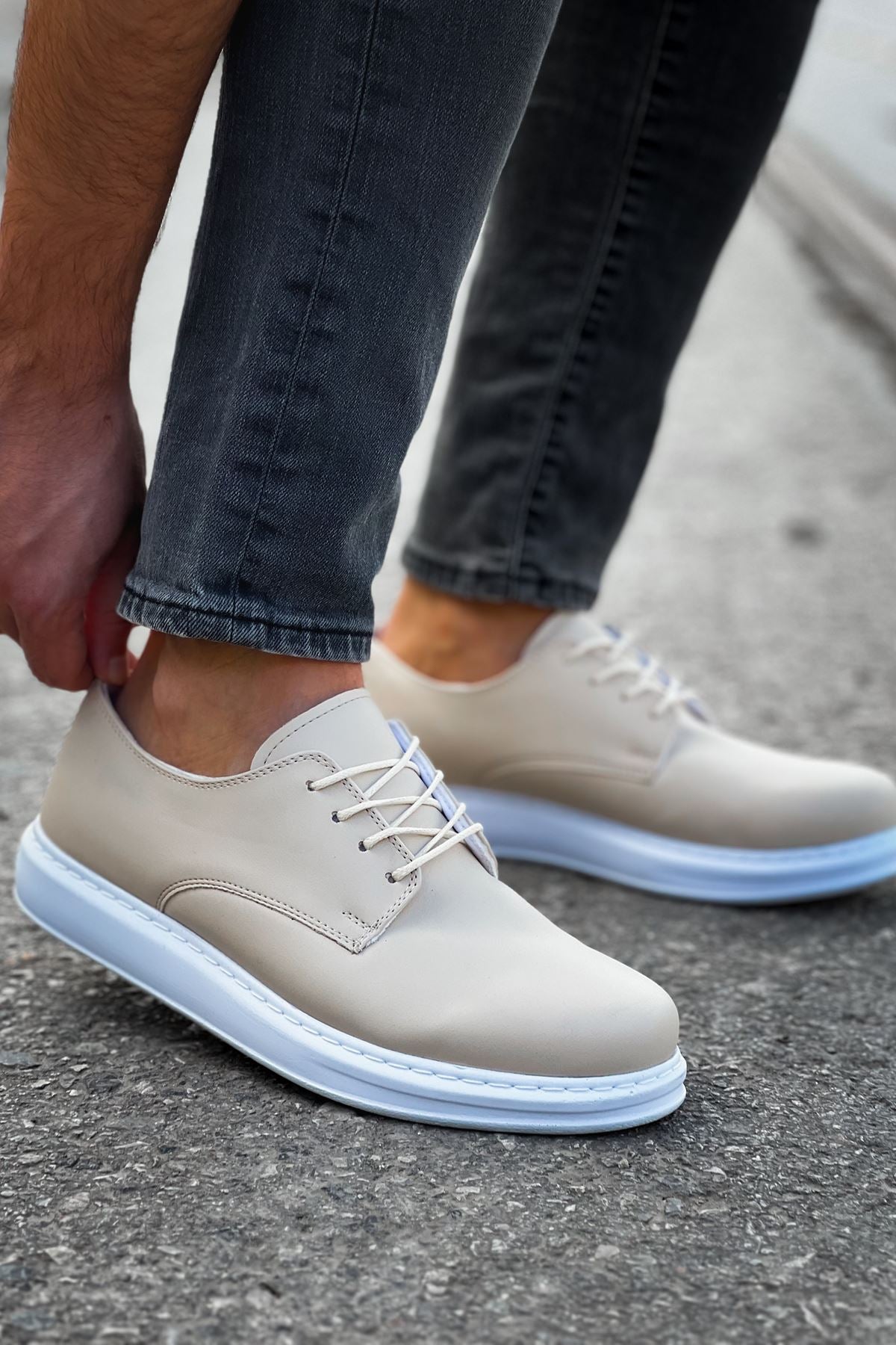 Classica Premium Vegan Deri Klasik Erkek Ayakkabı Bej