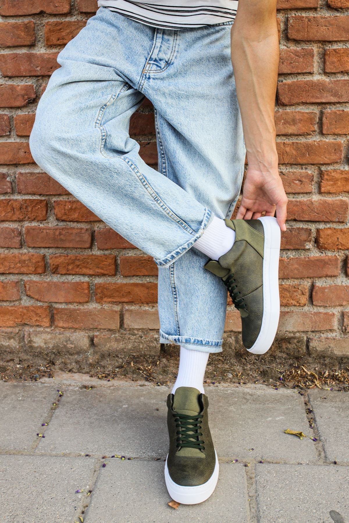 Hıde Tarz Bağcıklı Erkek Ayakkabı Spor Ayakkabı Haki