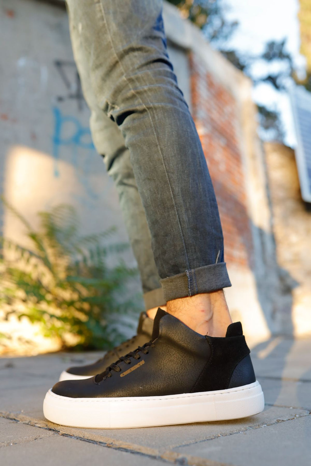 Hıde Tarz Bağcıklı Erkek Ayakkabı Spor Ayakkabı Siyah Beyaz