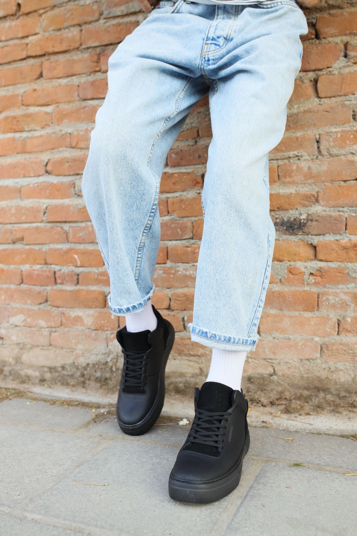 Hıde Tarz Bağcıklı Erkek Ayakkabı Spor Ayakkabı Siyah