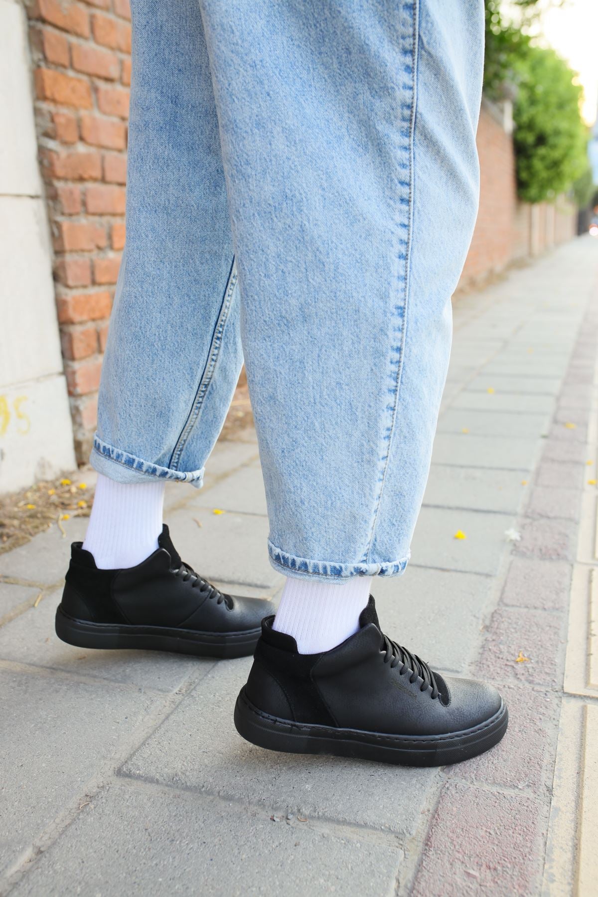 Hıde Tarz Bağcıklı Erkek Ayakkabı Spor Ayakkabı Siyah