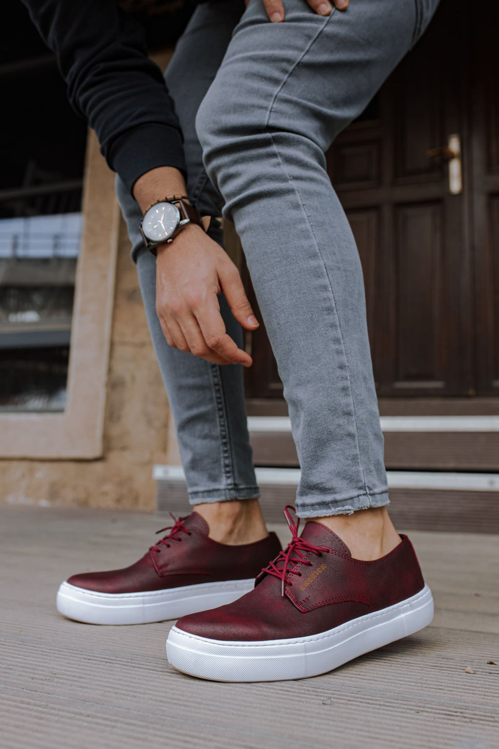 ZRC005 Bağcıklı Erkek Klasik Ayakkabı Bordo