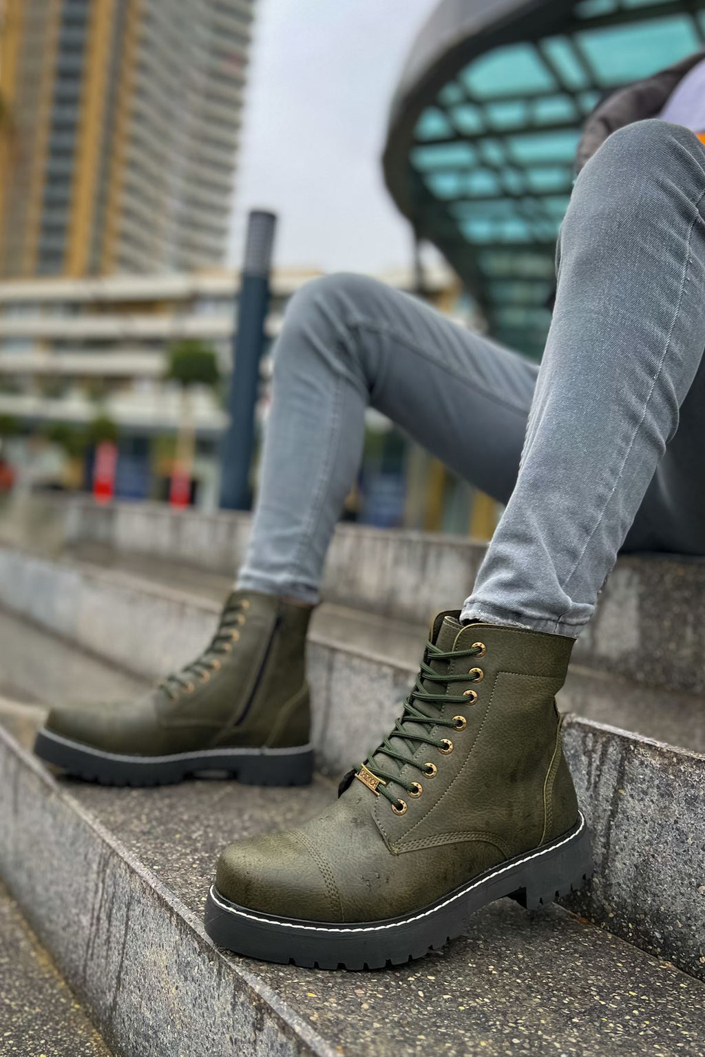 Military Premium Fermuarlı Kışlık Erkek Bot Haki