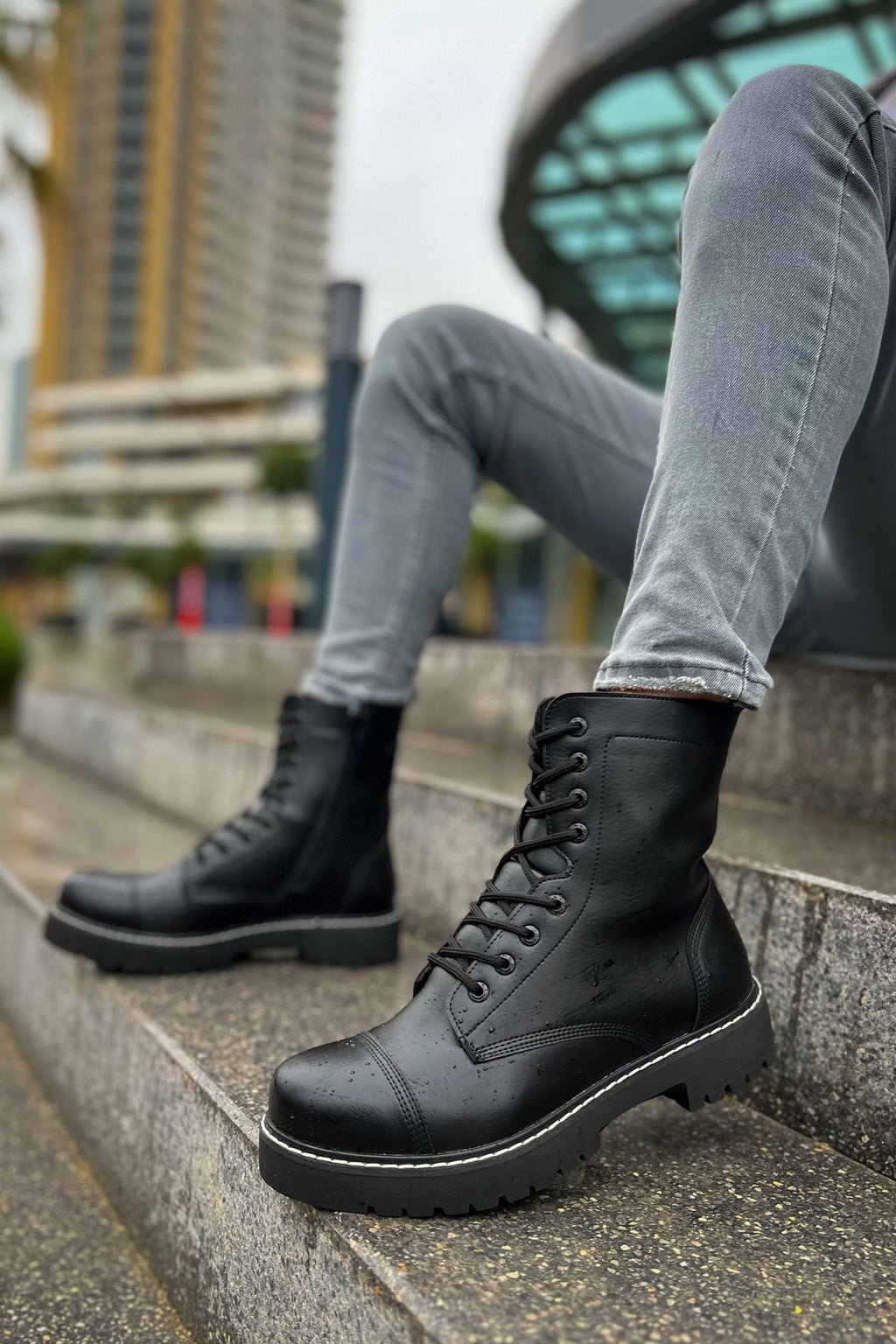 Military Premium Fermuarlı Kışlık Erkek Bot Siyah