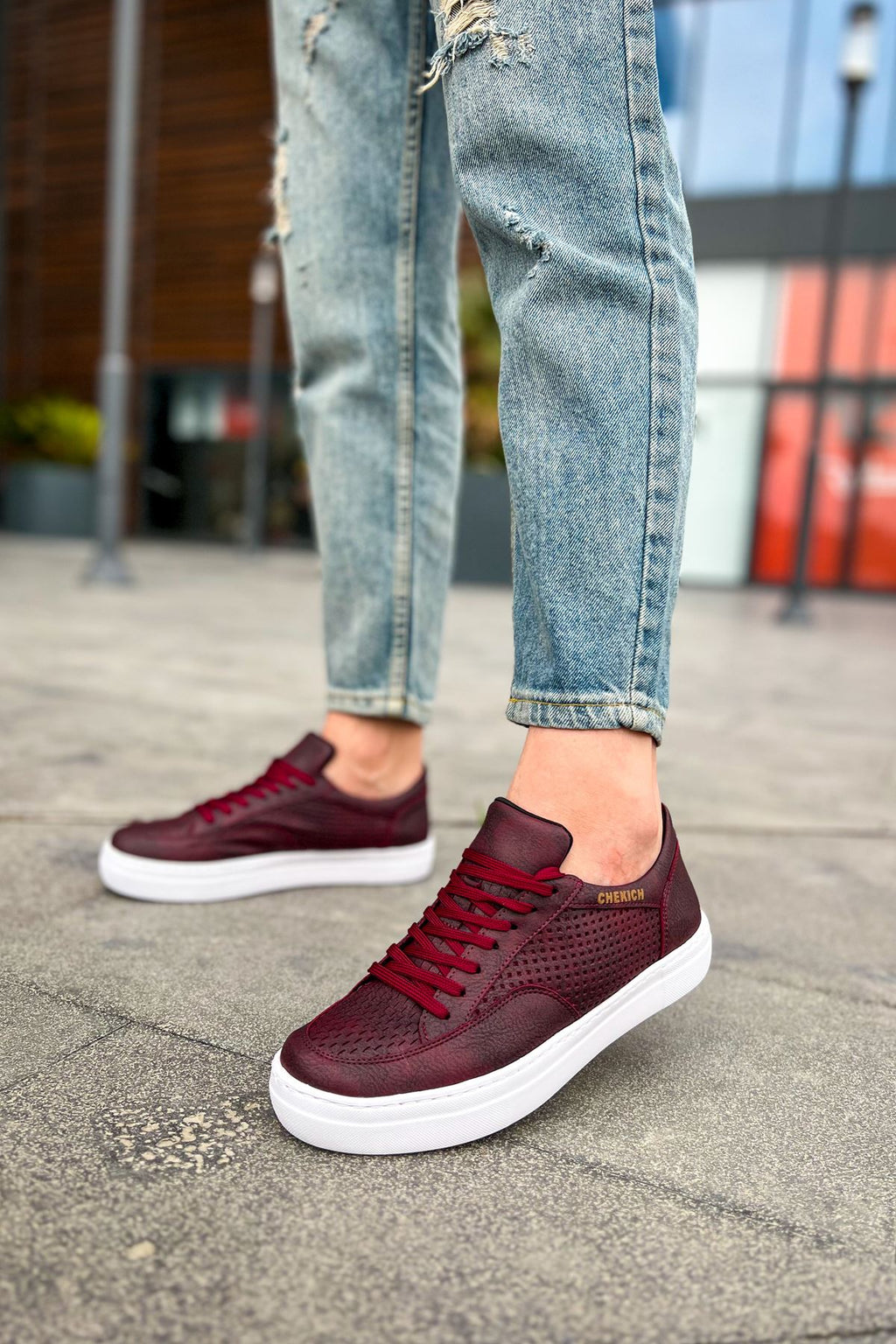 First Edition Premium Erkek Günlük Sneaker Bordo