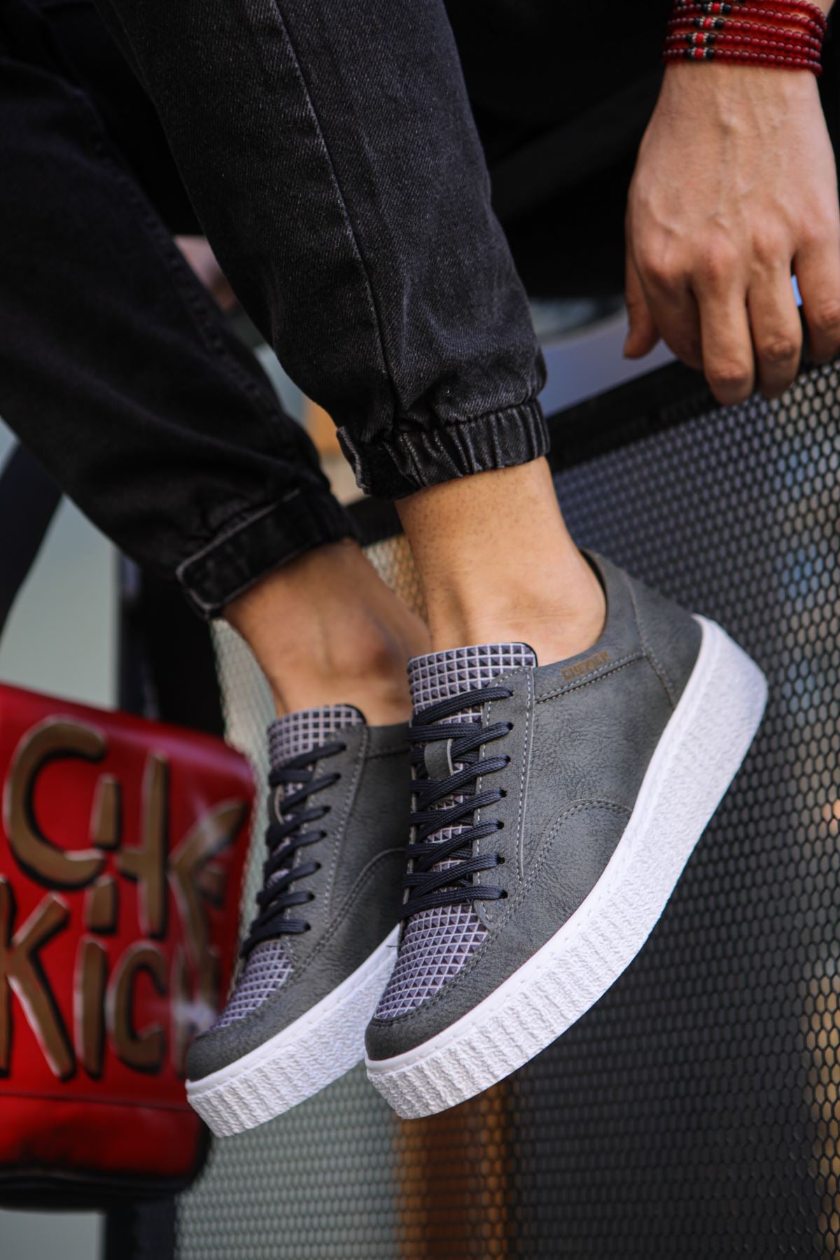 ZRC017 Premium Kalın Taban Bağcıklı Erkek Ayakkabı Antrasit