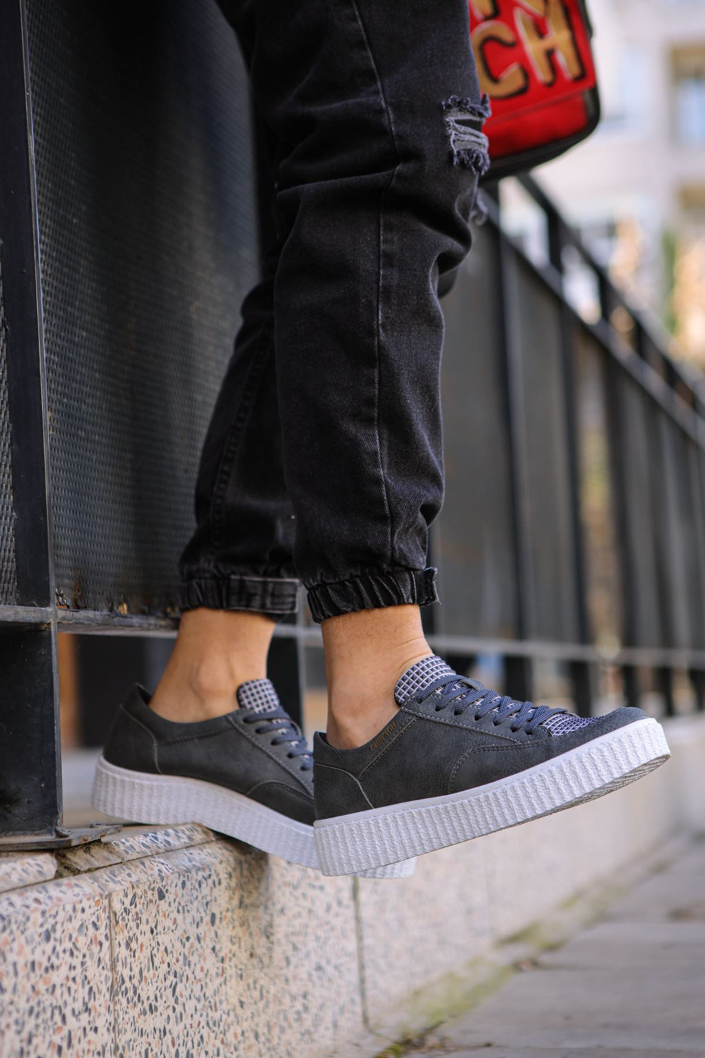 ZRC017 Premium Kalın Taban Bağcıklı Erkek Ayakkabı Antrasit