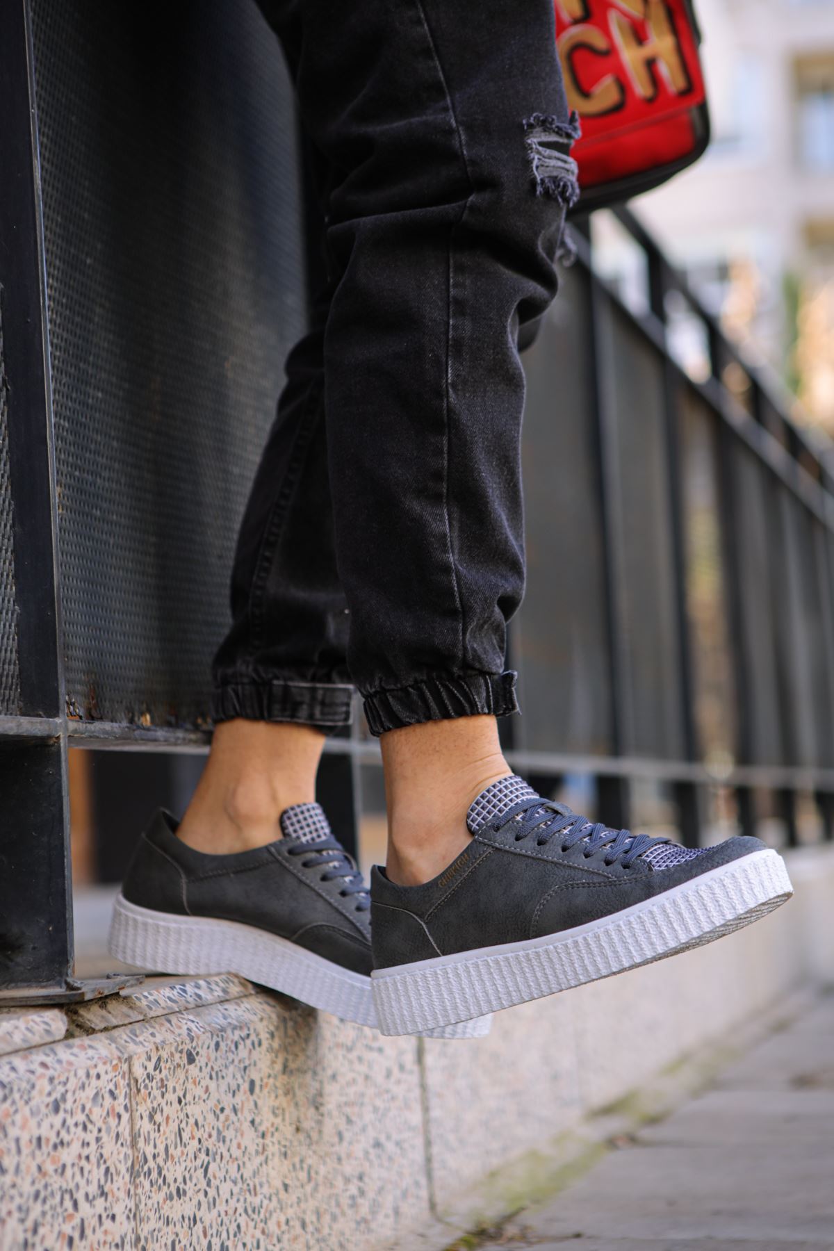 ZRC017 Premium Kalın Taban Bağcıklı Erkek Ayakkabı Antrasit