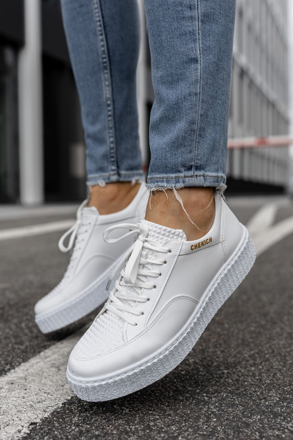 ZRC017 Premium Kalın Taban Bağcıklı Erkek Ayakkabı Beyaz