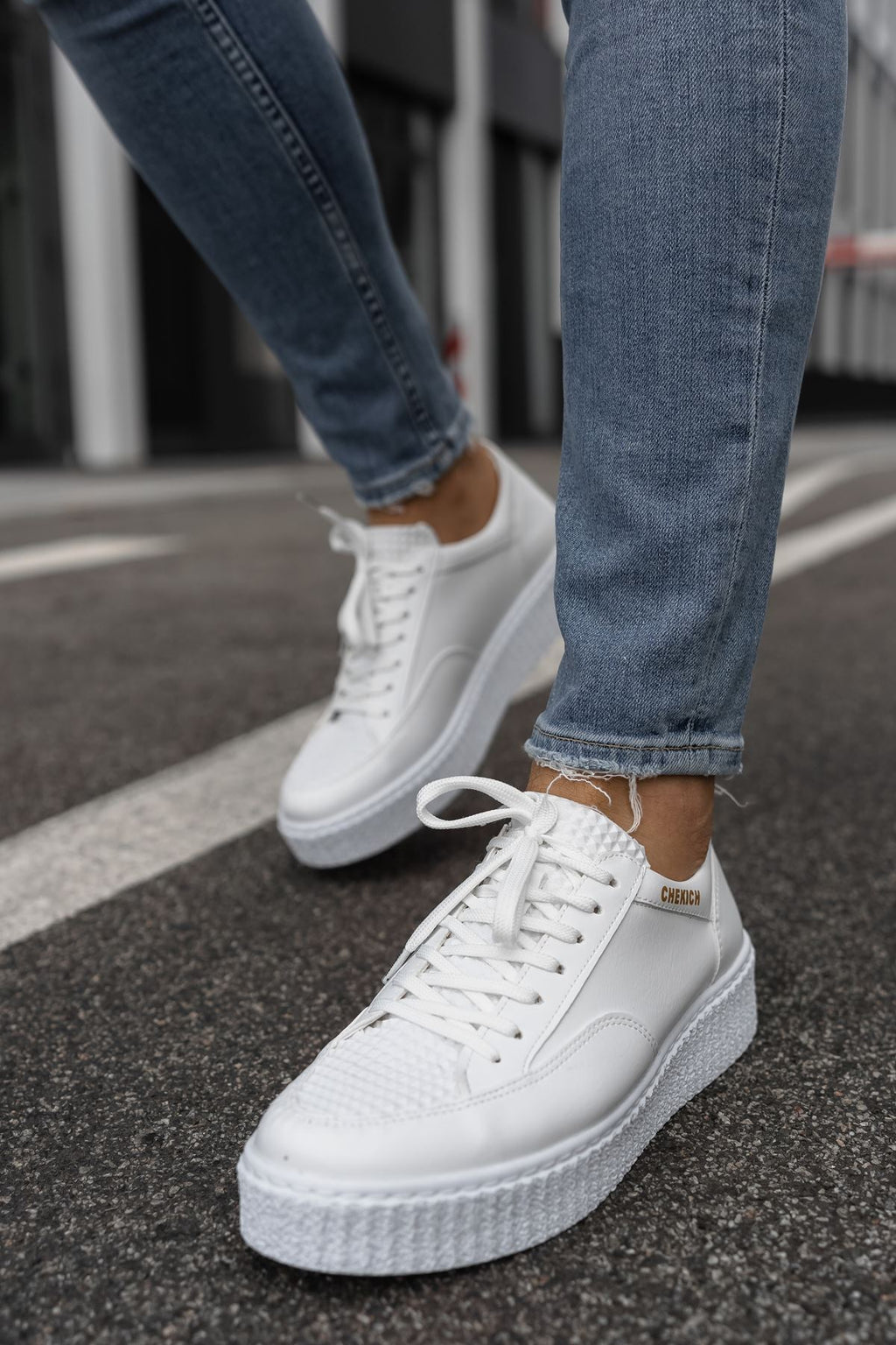 ZRC017 Premium Kalın Taban Bağcıklı Erkek Ayakkabı Beyaz