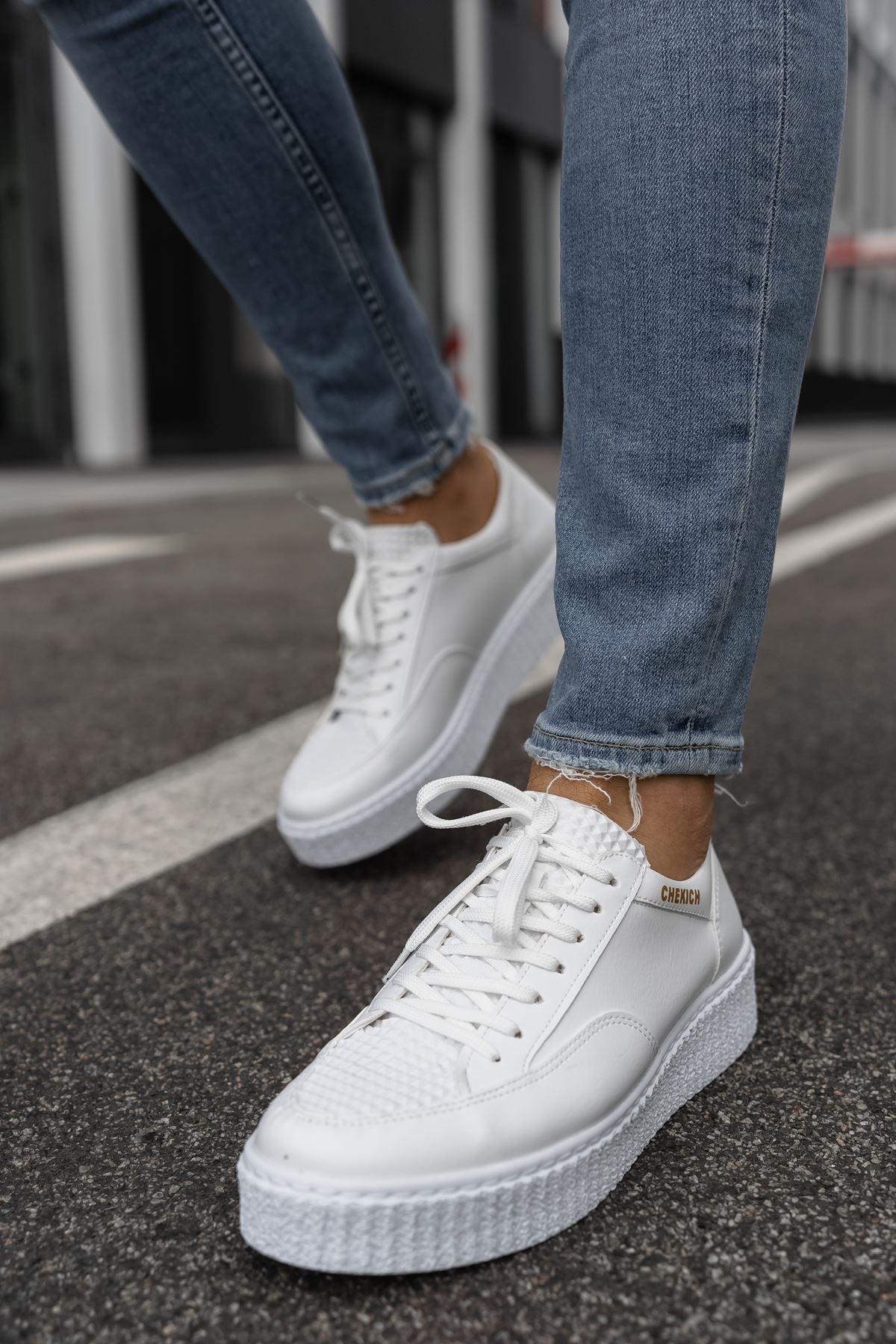 ZRC017 Premium Kalın Taban Bağcıklı Erkek Ayakkabı Beyaz