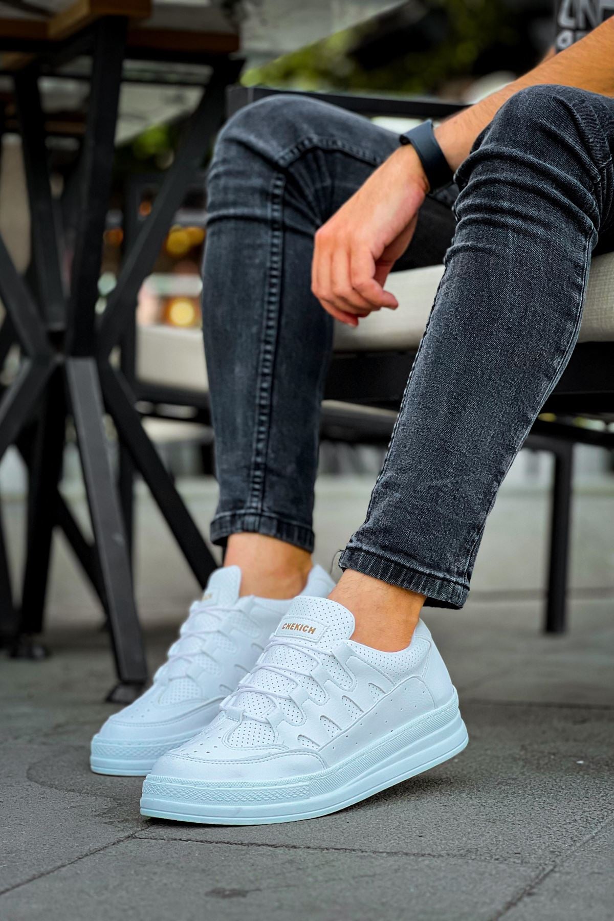 C-Rey Premium Comfort Lastikli Erkek Ayakkabı Sneaker Beyaz