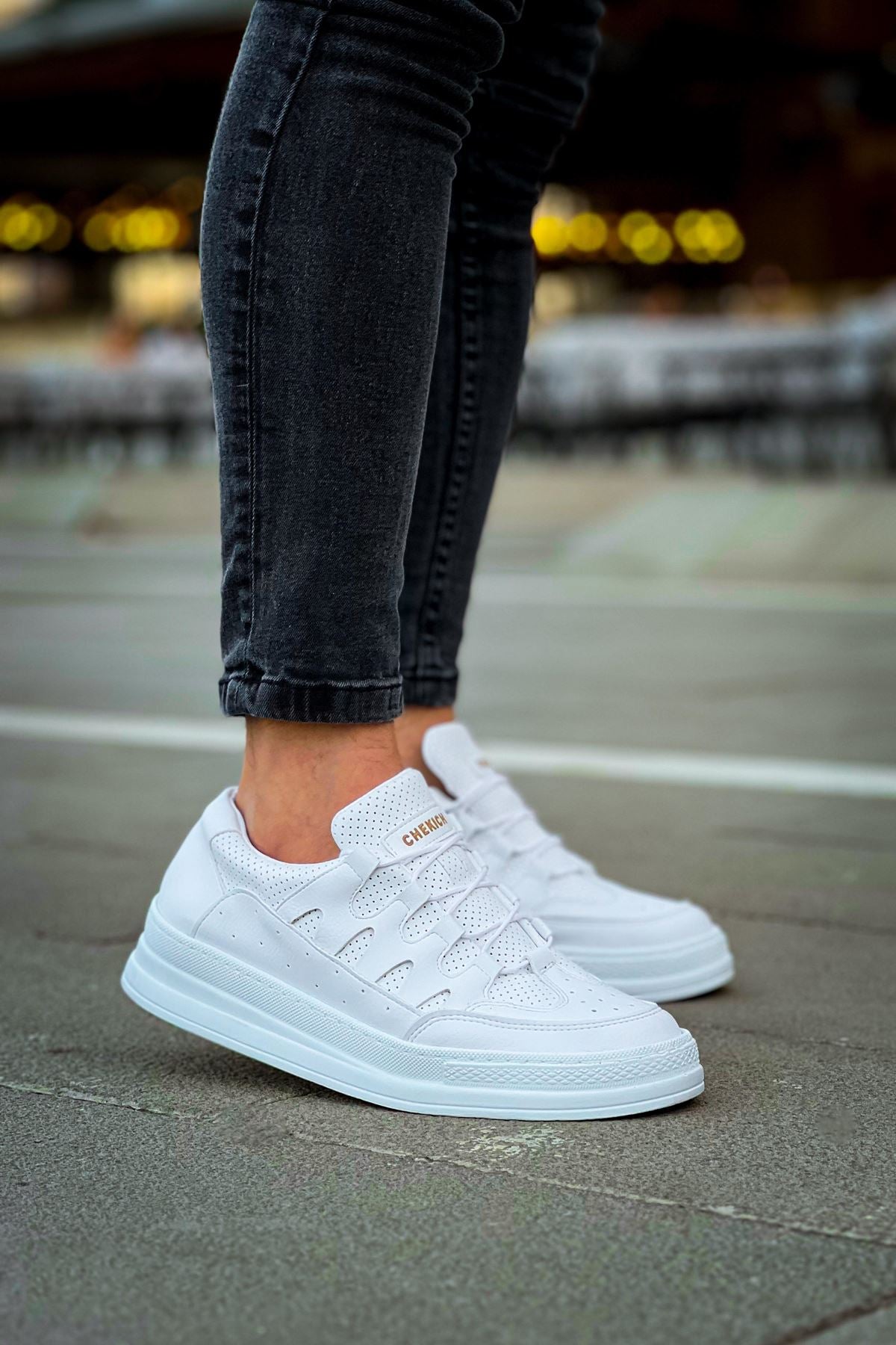 C-Rey Premium Comfort Lastikli Erkek Ayakkabı Sneaker Beyaz