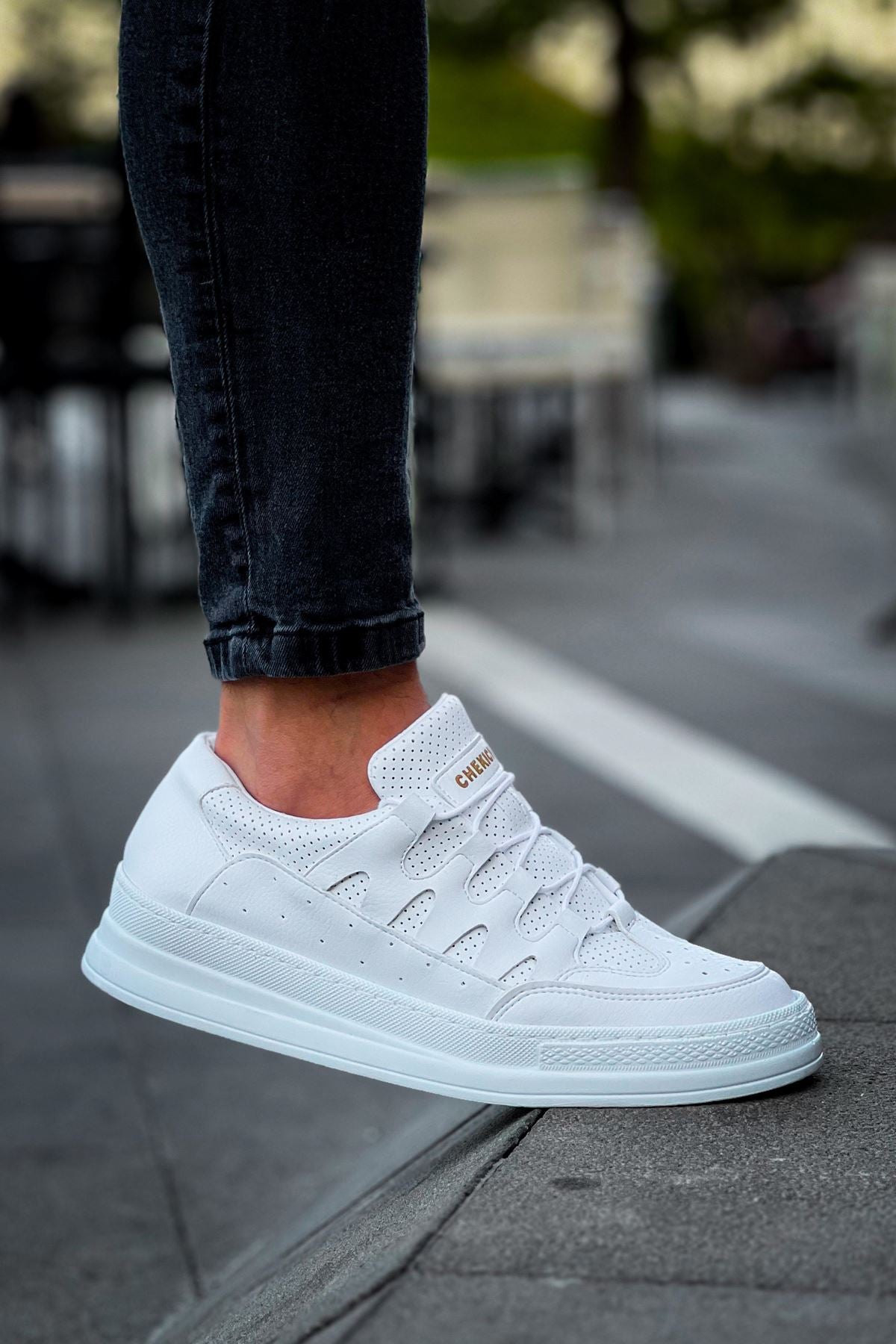 C-Rey Premium Comfort Lastikli Erkek Ayakkabı Sneaker Beyaz
