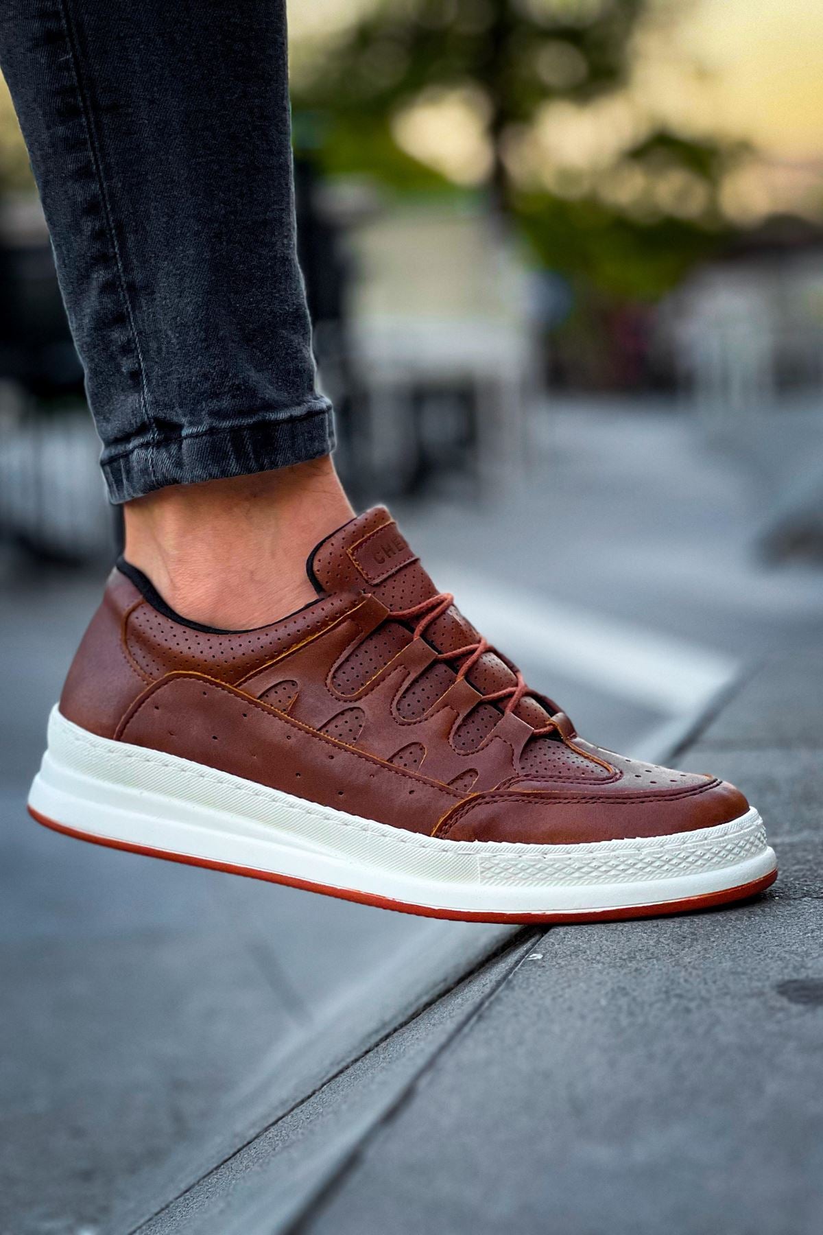 C-Rey Premium Comfort Lastikli Erkek Ayakkabı Sneaker Taba