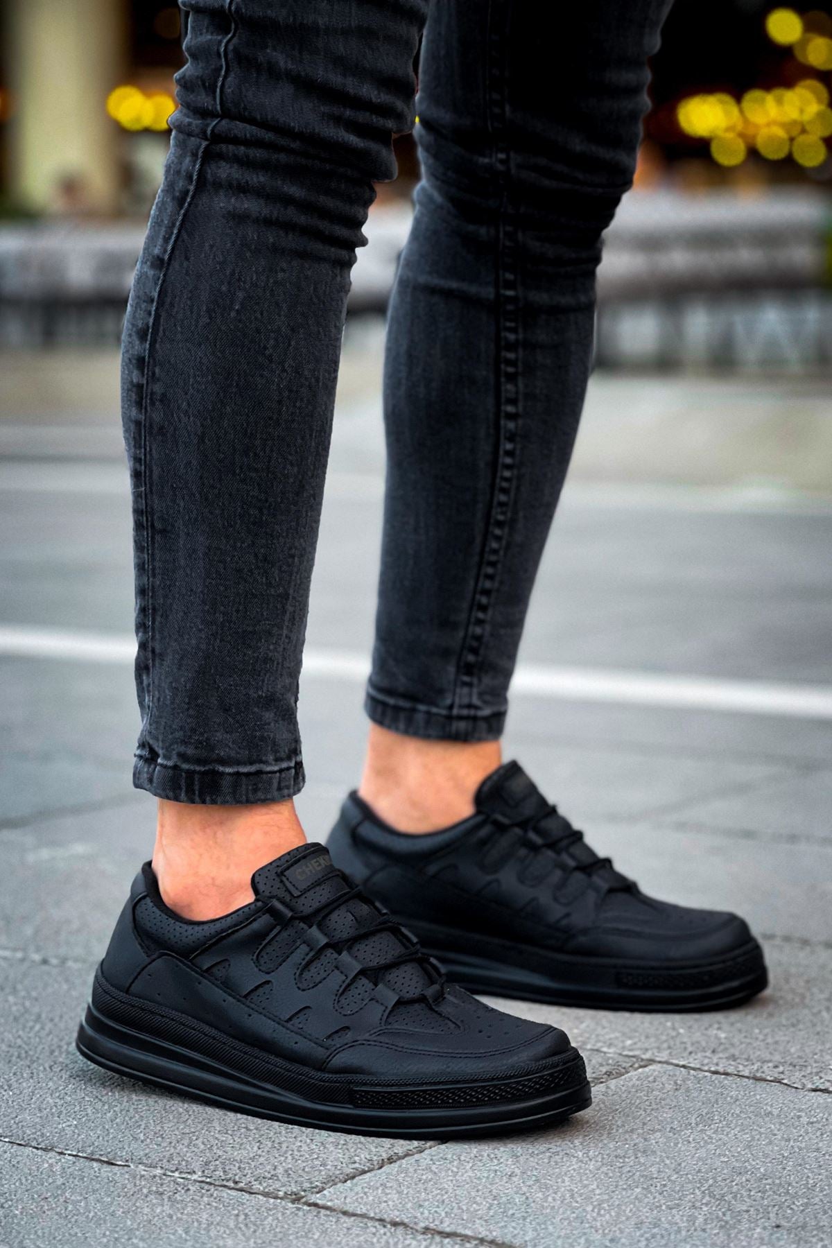 C-Rey Premium Comfort Lastikli Erkek Ayakkabı Sneaker Siyah
