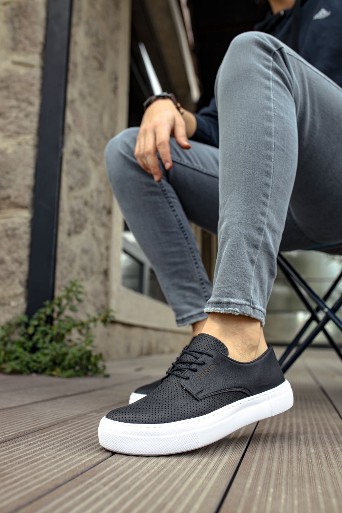 Rexo Premium Casual Günlük Erkek Ayakkabı Siyah Beyaz