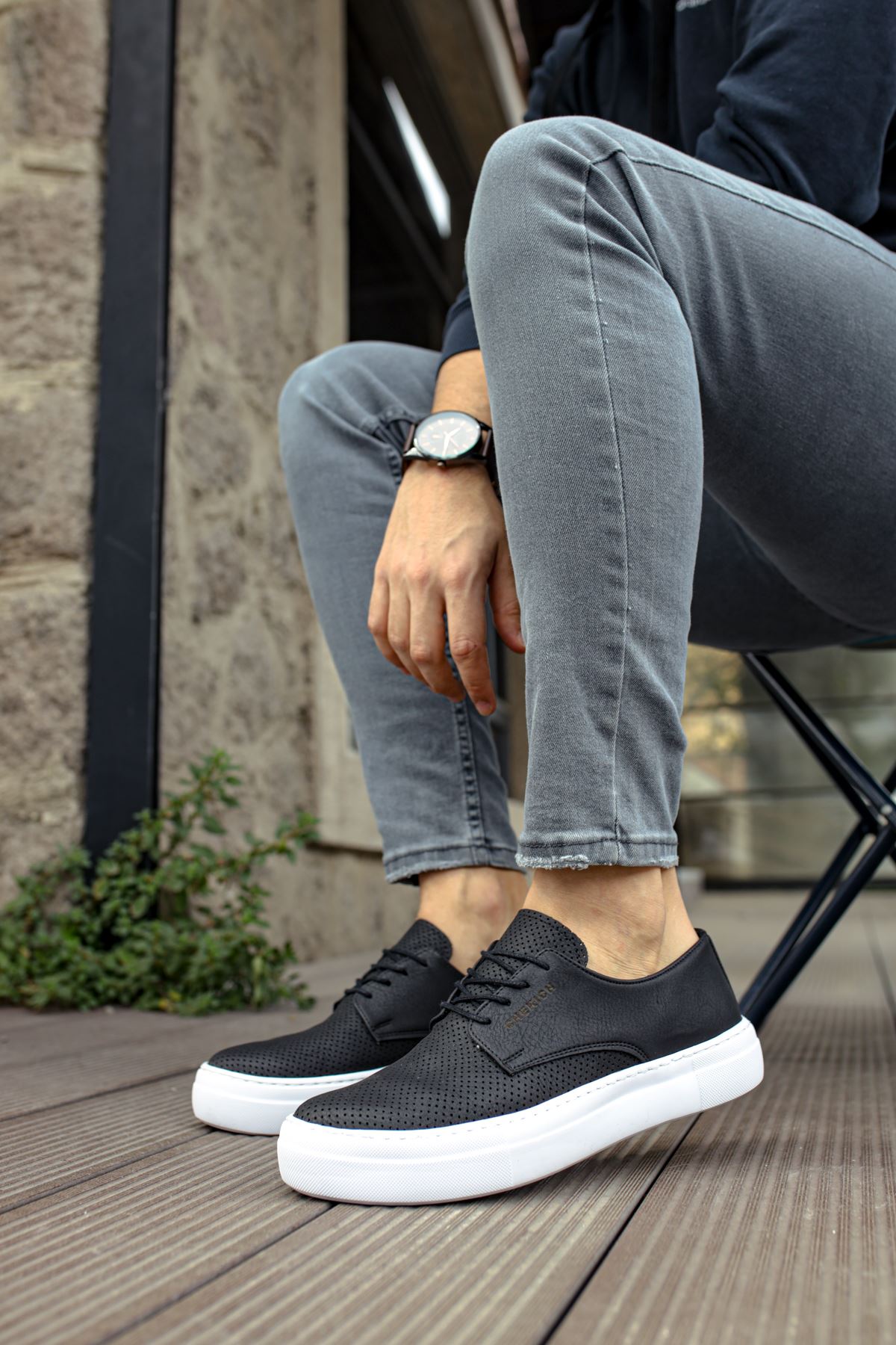 Rexo Premium Casual Günlük Erkek Ayakkabı Siyah Beyaz