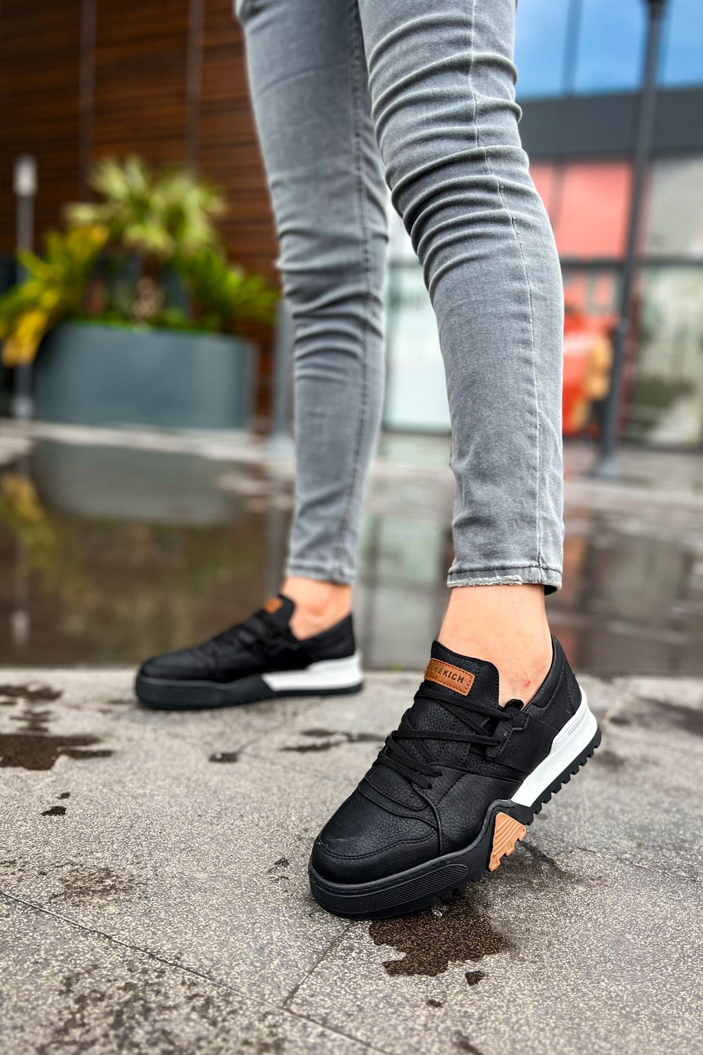 Warrem Premium Tarz Erkek Spor Ayakkabı Siyah Beyaz