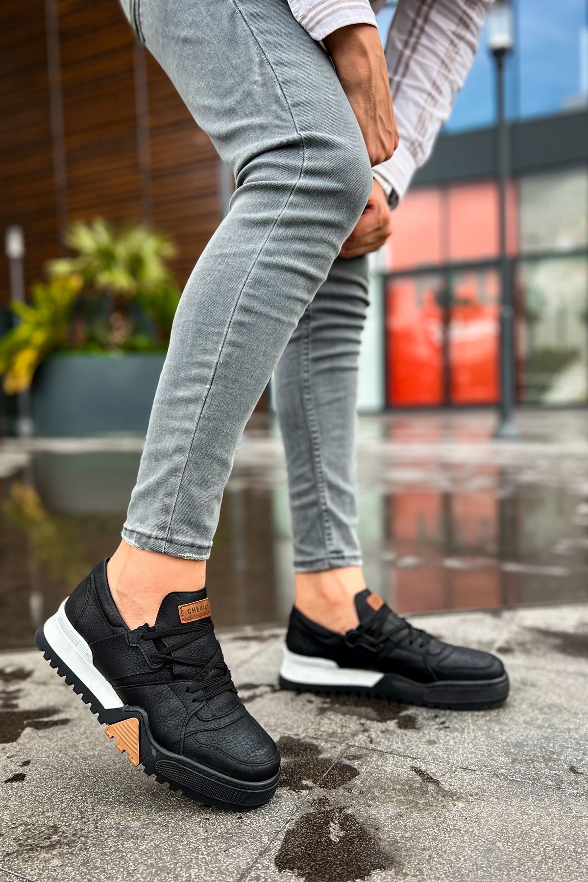 Warrem Premium Tarz Erkek Spor Ayakkabı Siyah Beyaz