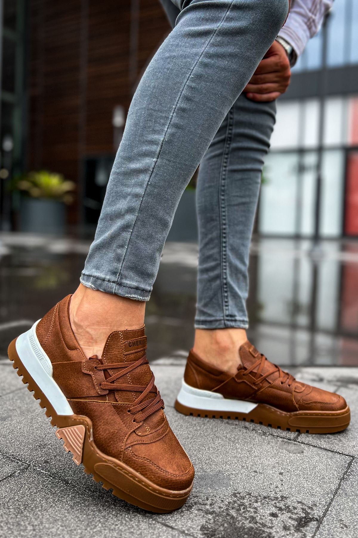 Warrem Premium Tarz Erkek Spor Ayakkabı Taba