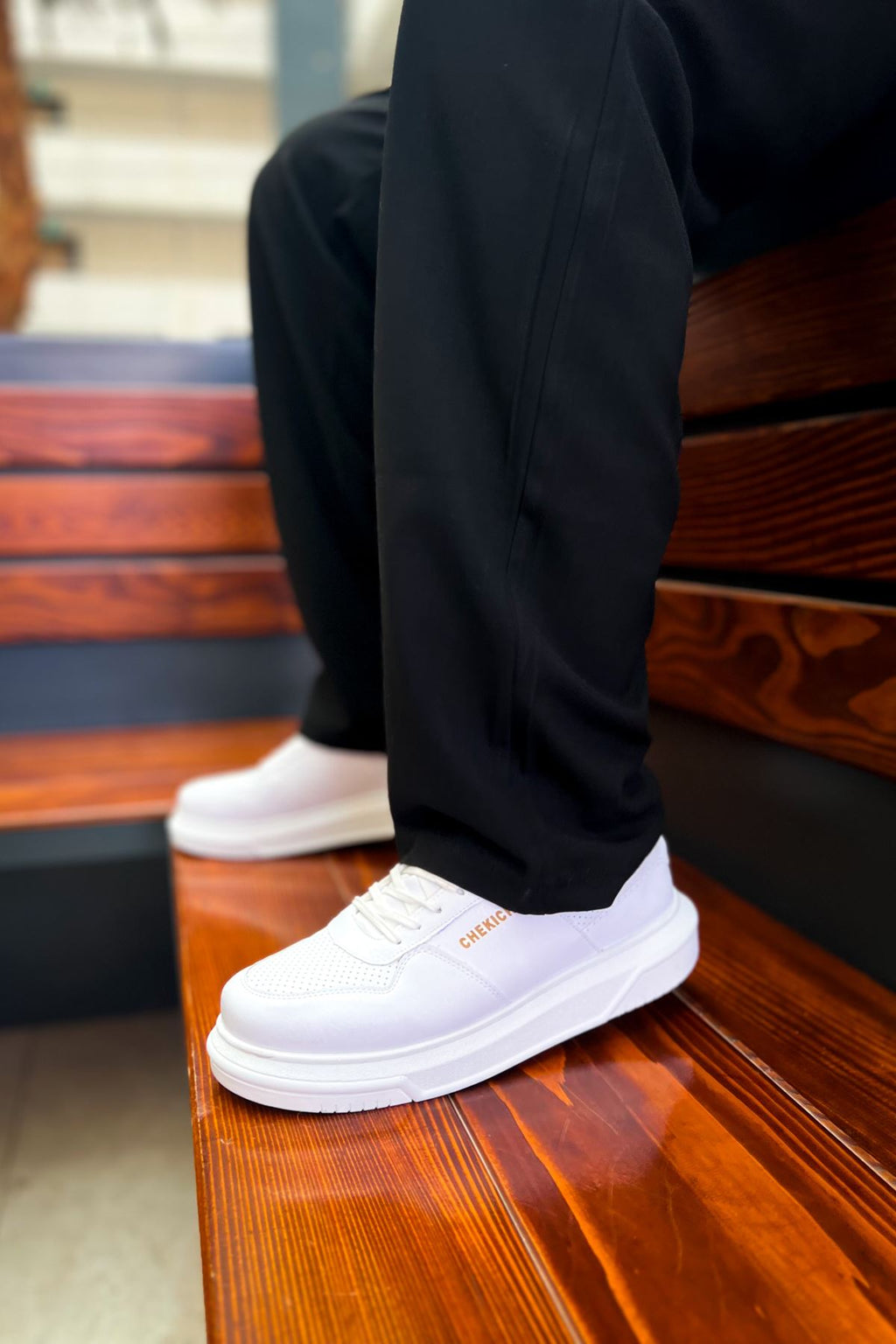 Signature Premium Bağcıklı Erkek Sneaker Beyaz