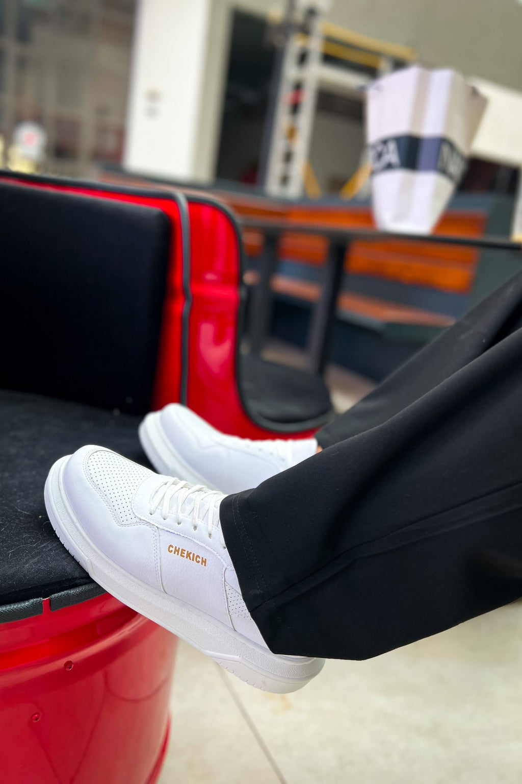 Signature Premium Bağcıklı Erkek Sneaker Beyaz