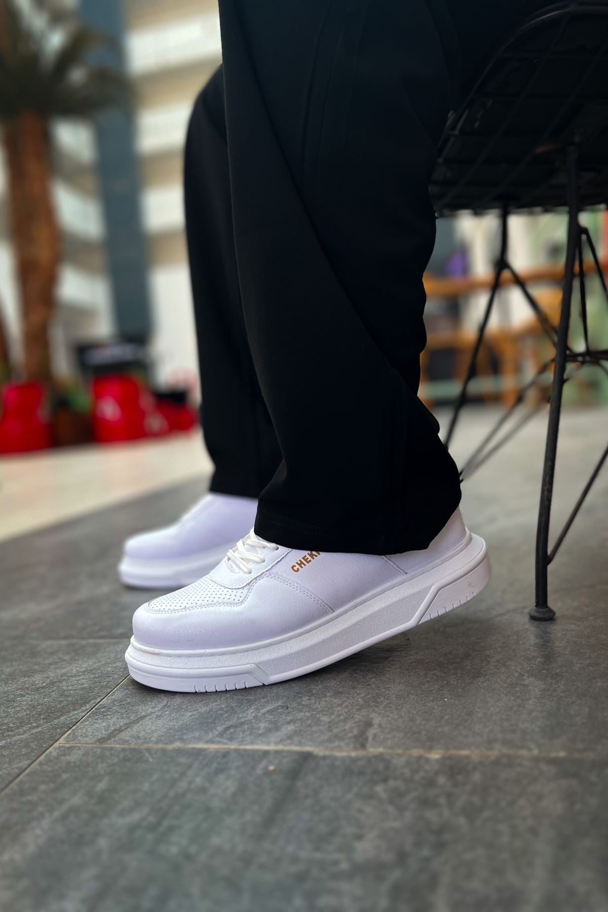 Signature Premium Bağcıklı Erkek Sneaker Beyaz