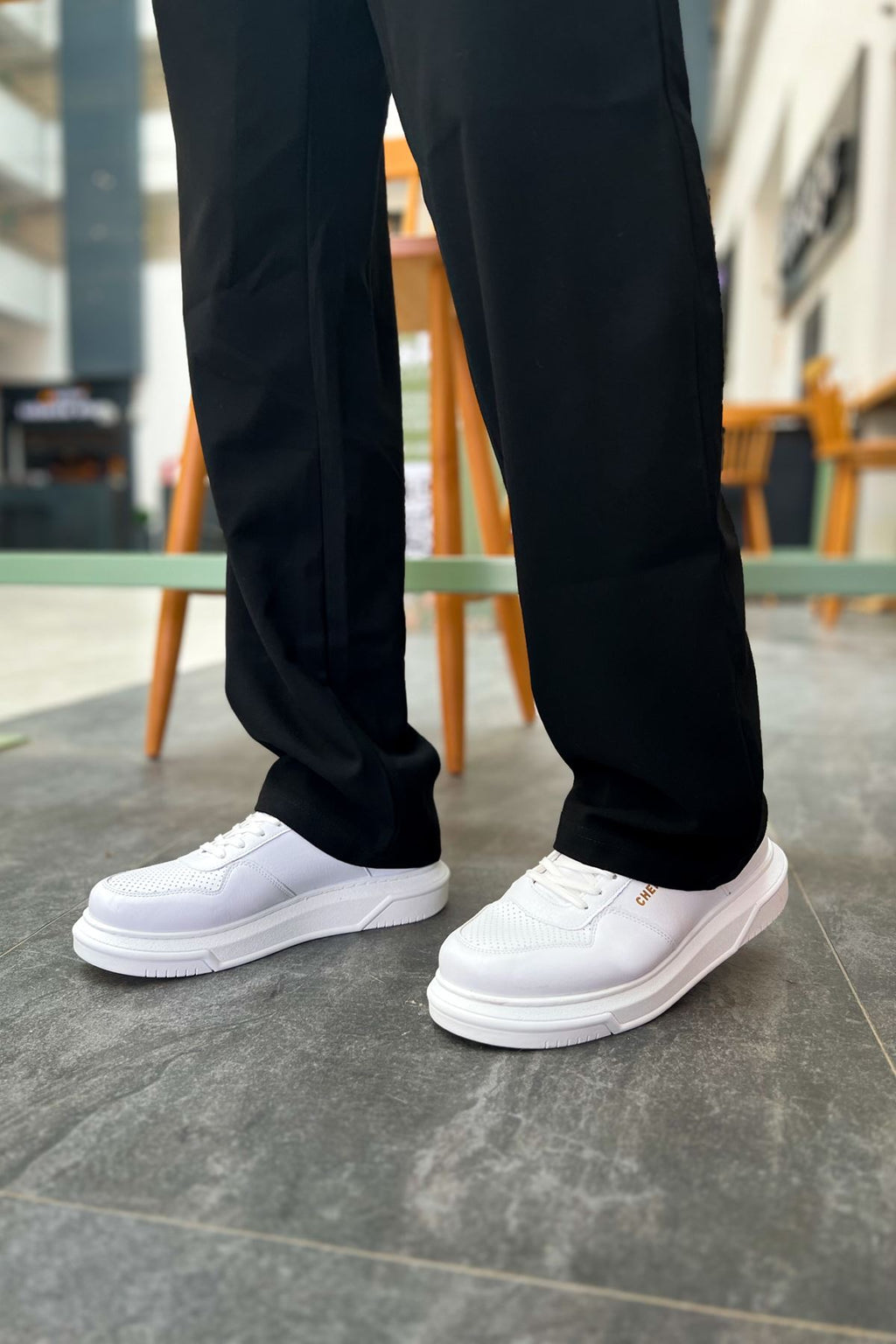 Signature Premium Bağcıklı Erkek Sneaker Beyaz