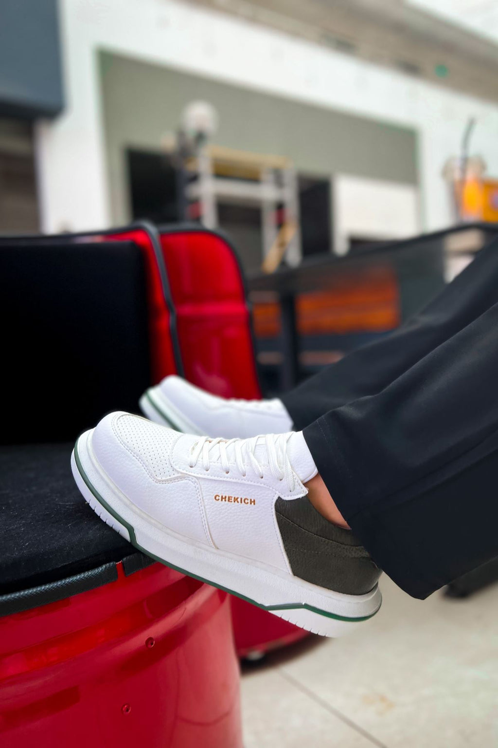 Signature Premium Bağcıklı Erkek Sneaker Haki