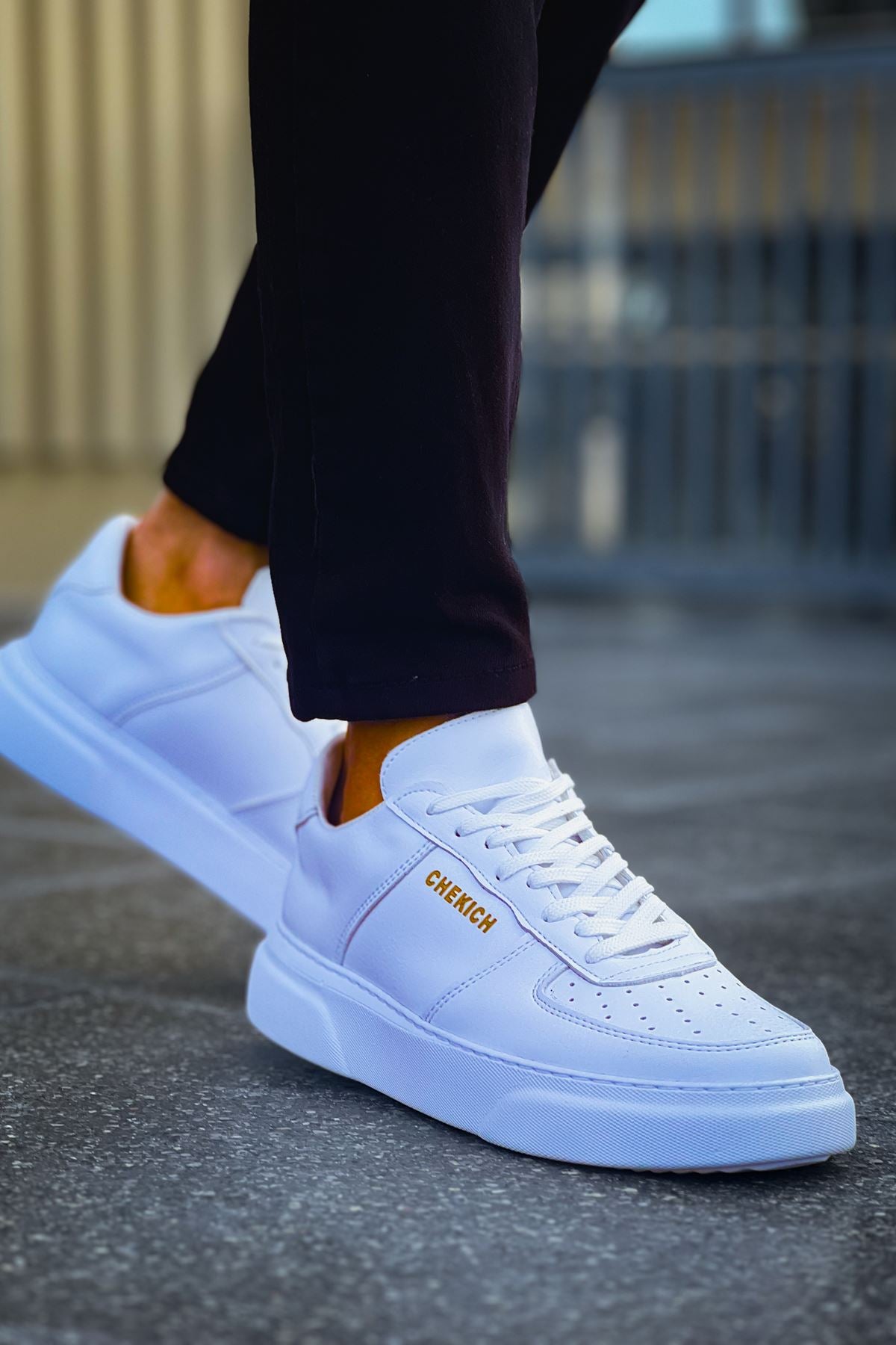 Kenton Bağcıklı Kalın Taban Erkek Sneaker Beyaz