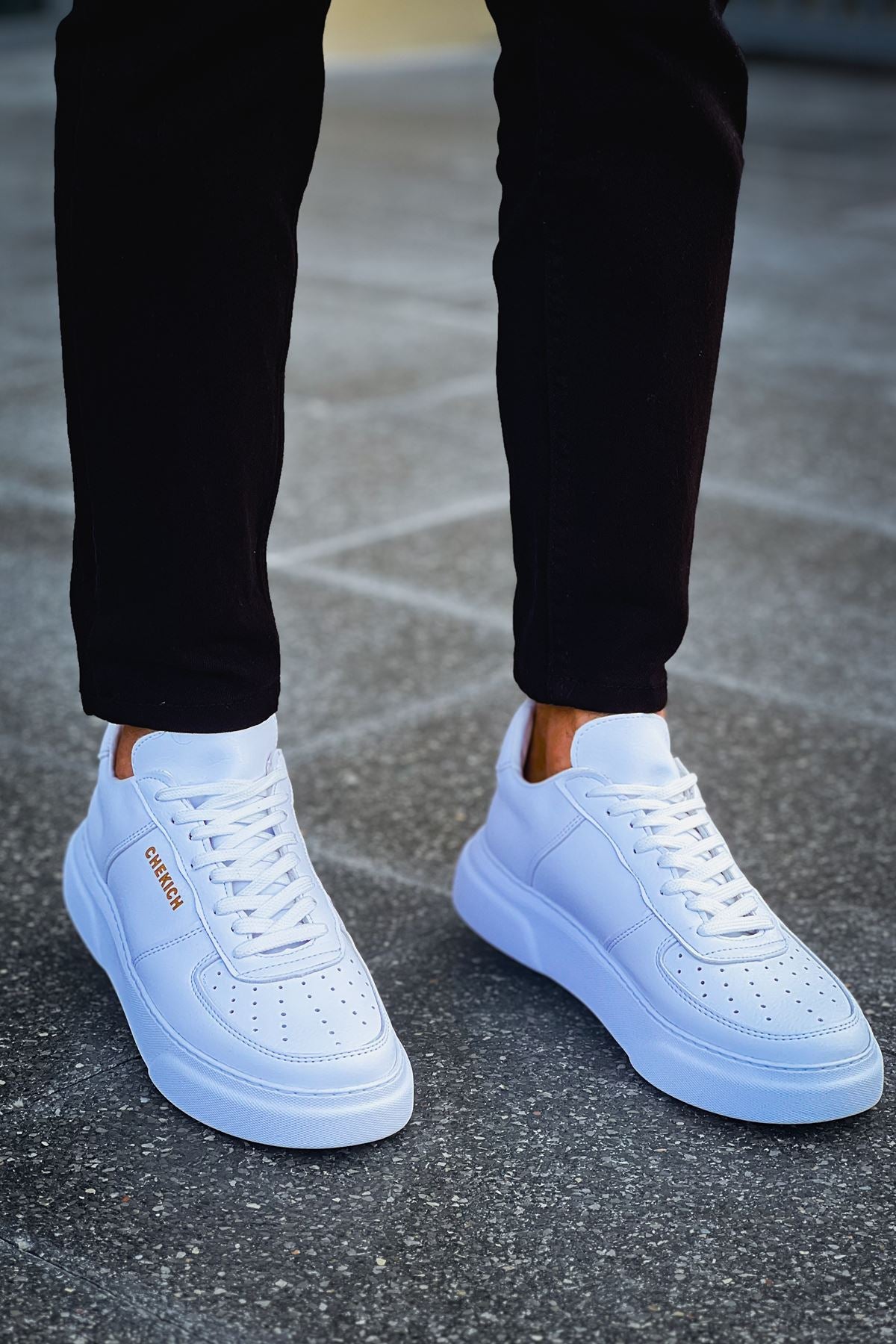 Kenton Bağcıklı Kalın Taban Erkek Sneaker Beyaz