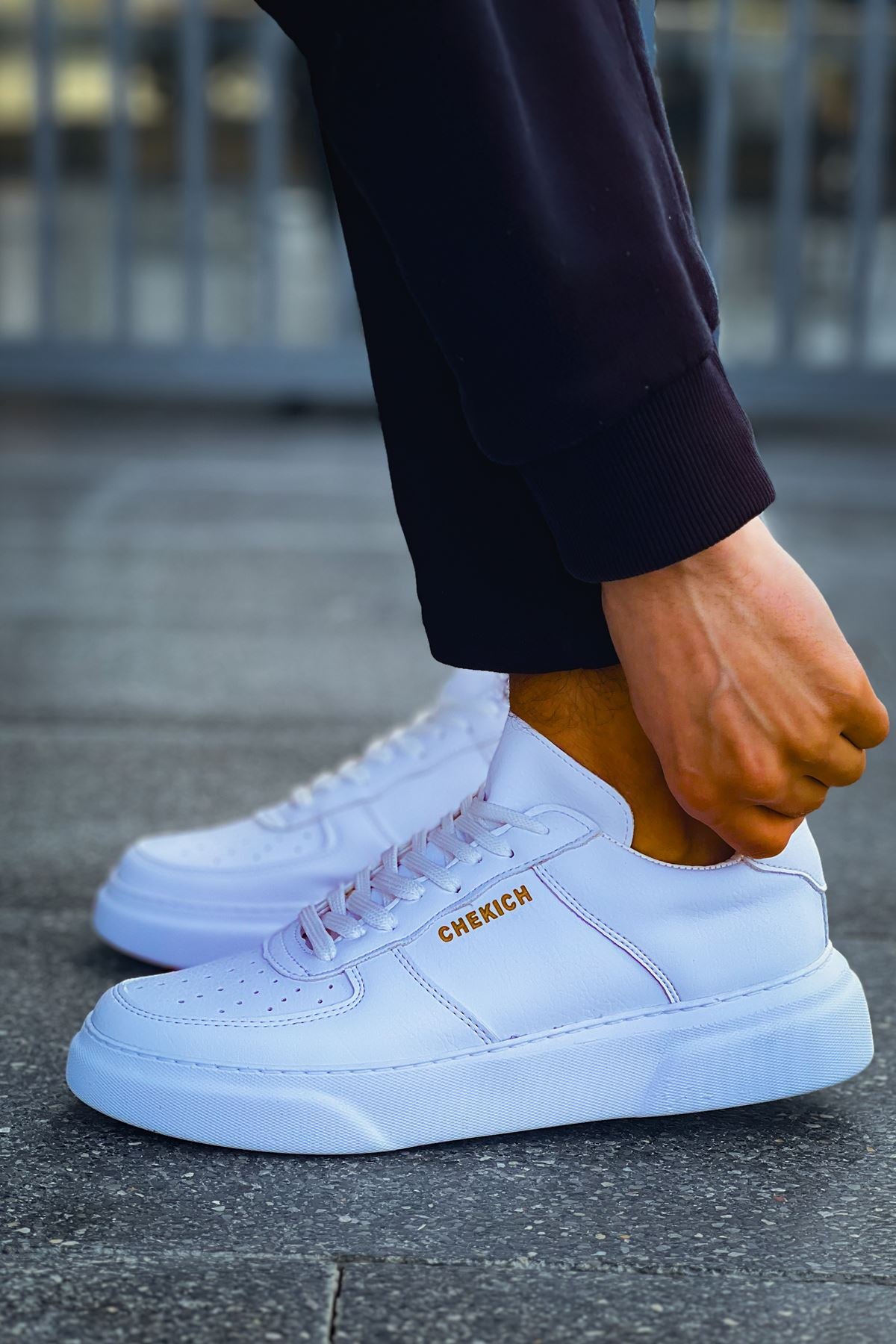 Kenton Bağcıklı Kalın Taban Erkek Sneaker Beyaz