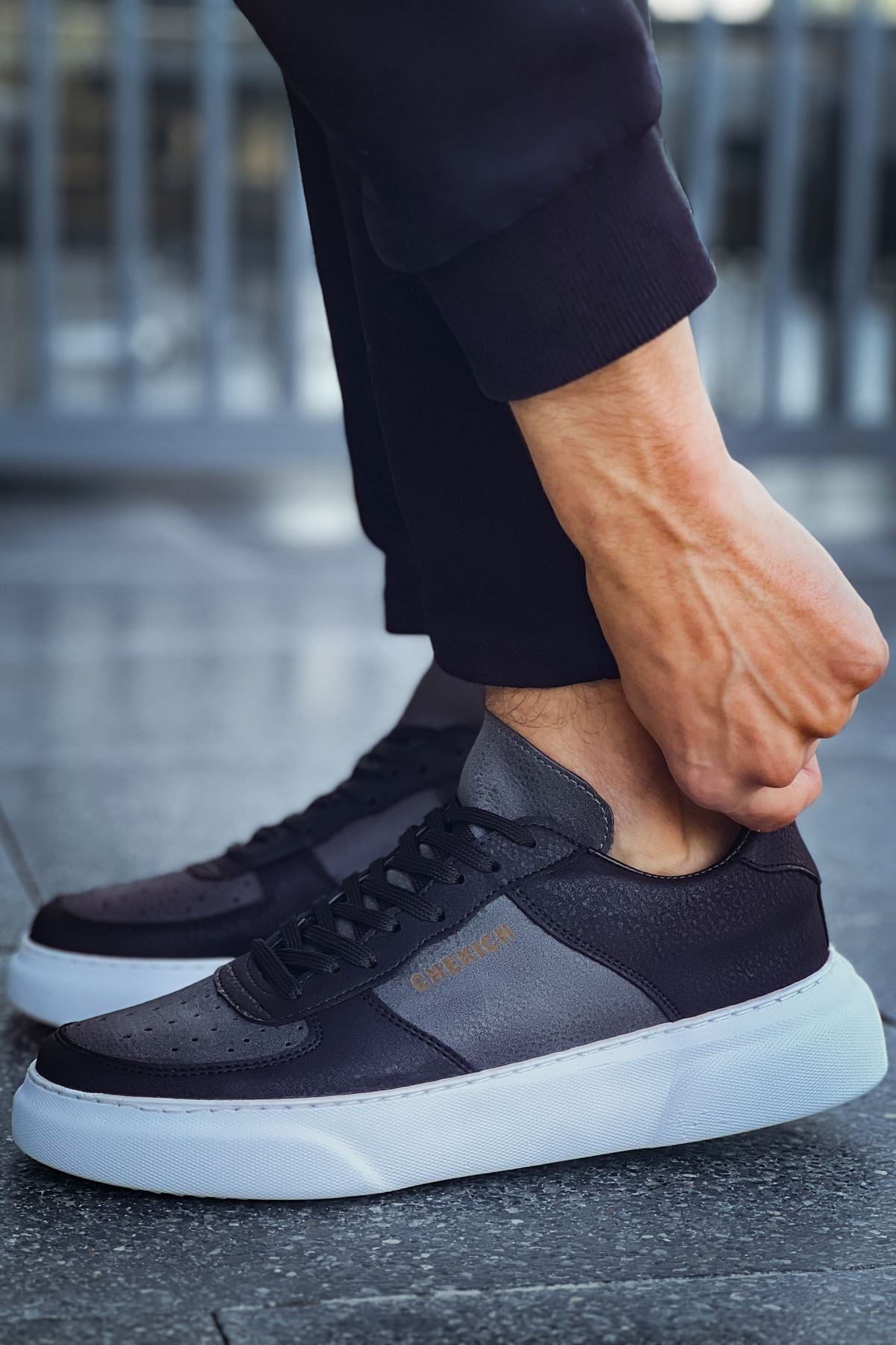 Kenton Bağcıklı Kalın Taban Erkek Sneaker Antrasit