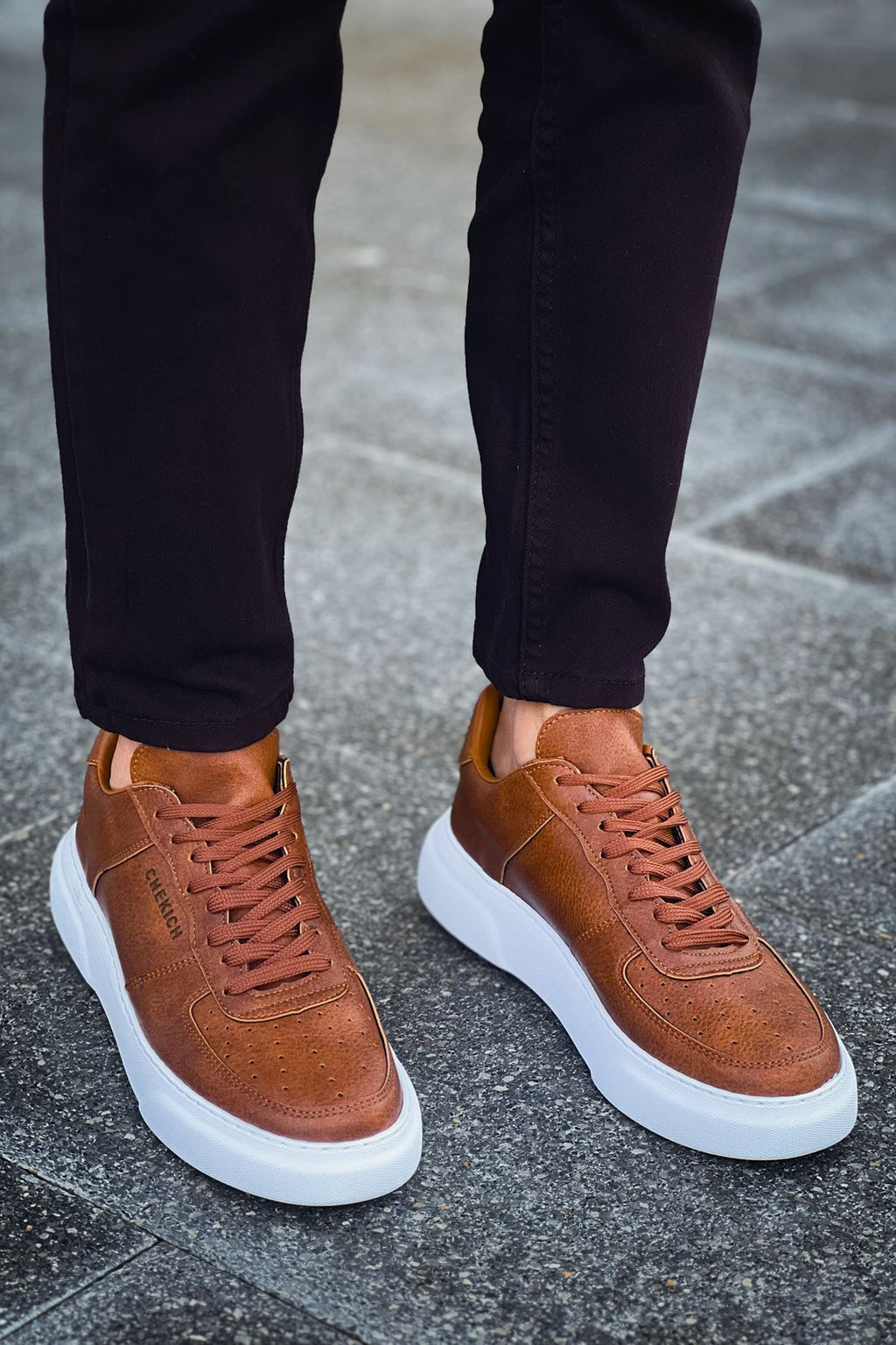 Kenton Bağcıklı Kalın Taban Erkek Sneaker Taba