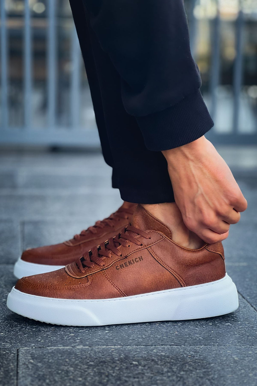 Kenton Bağcıklı Kalın Taban Erkek Sneaker Taba