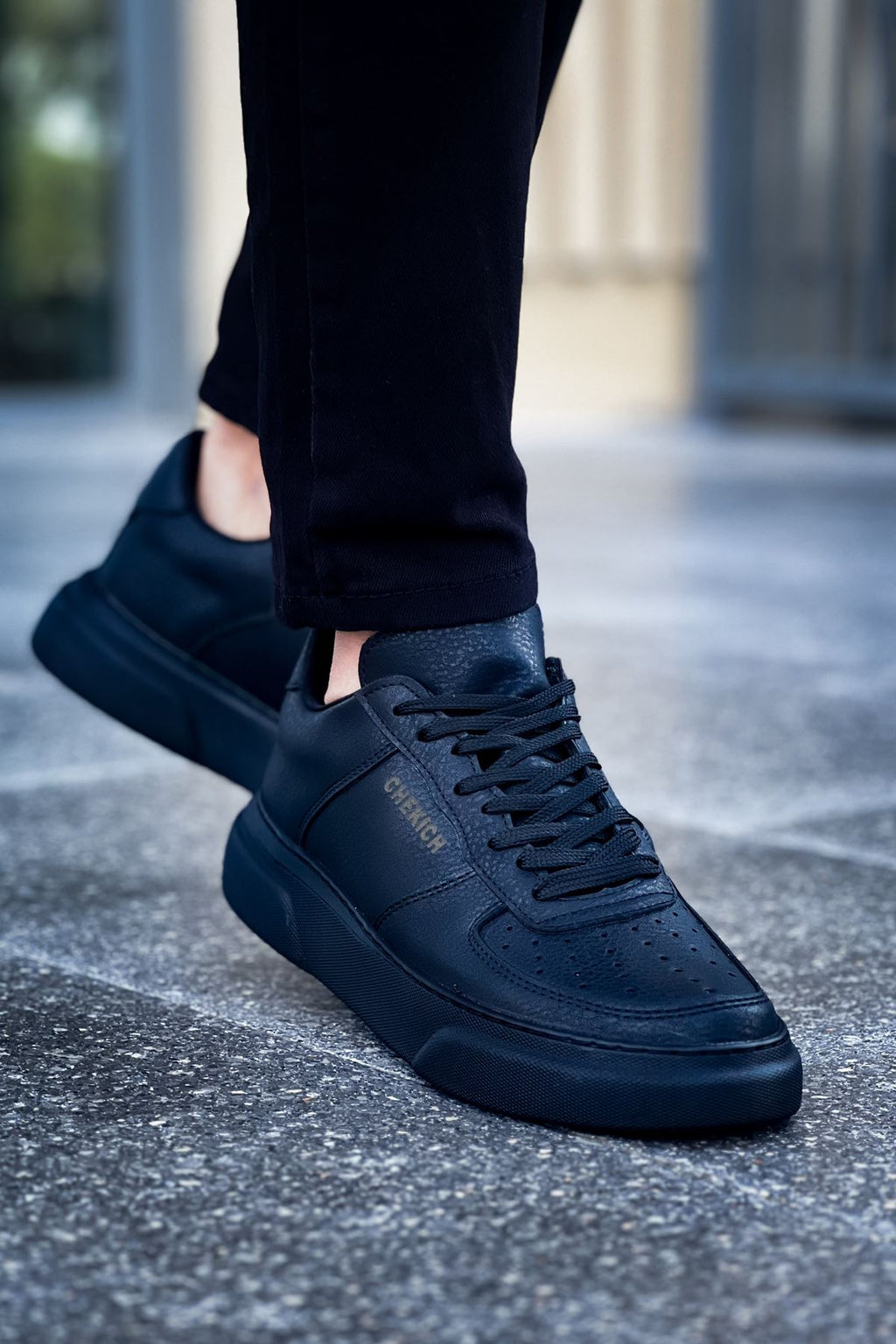 Kenton Bağcıklı Kalın Taban Erkek Sneaker Siyah