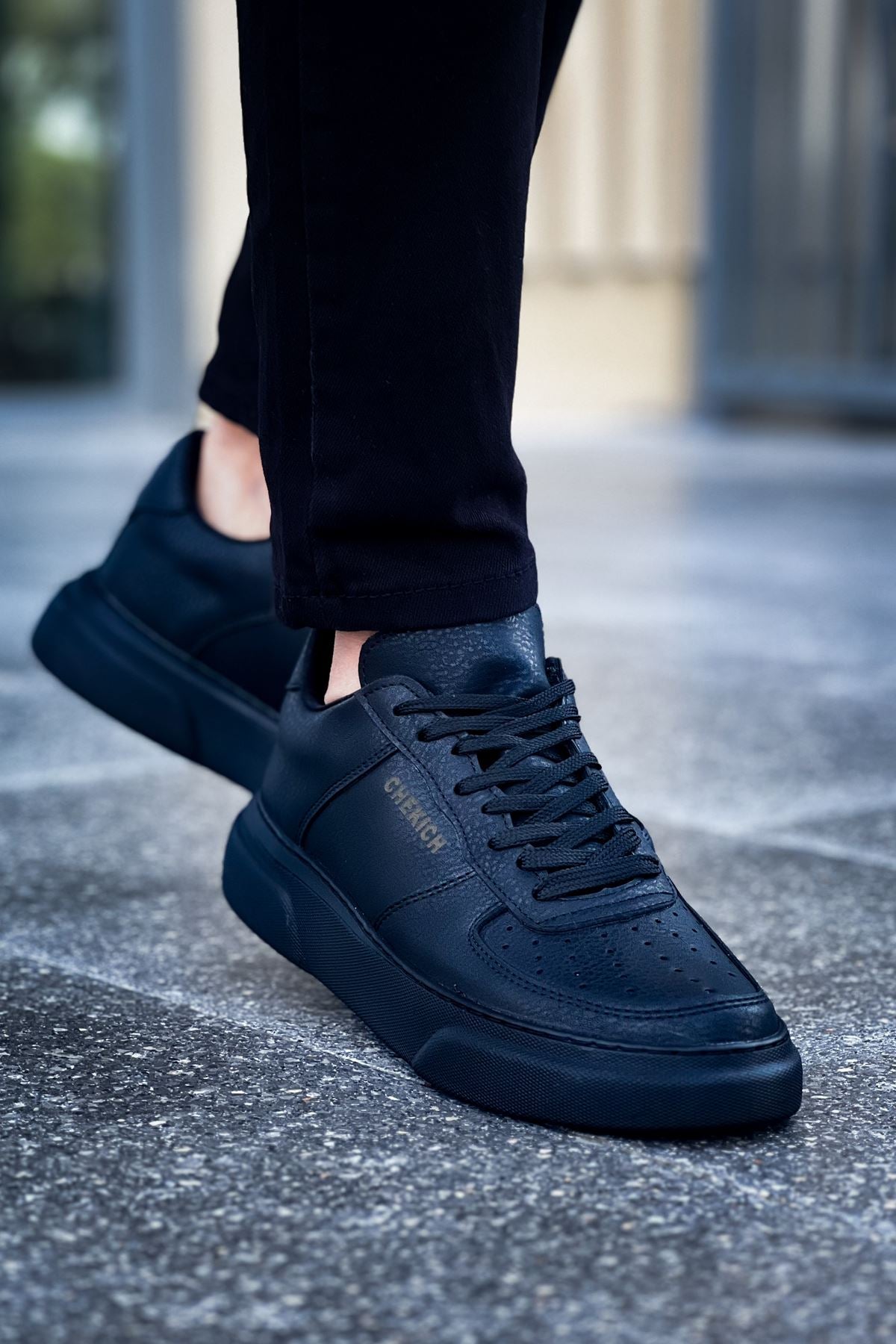 Kenton Bağcıklı Kalın Taban Erkek Sneaker Siyah