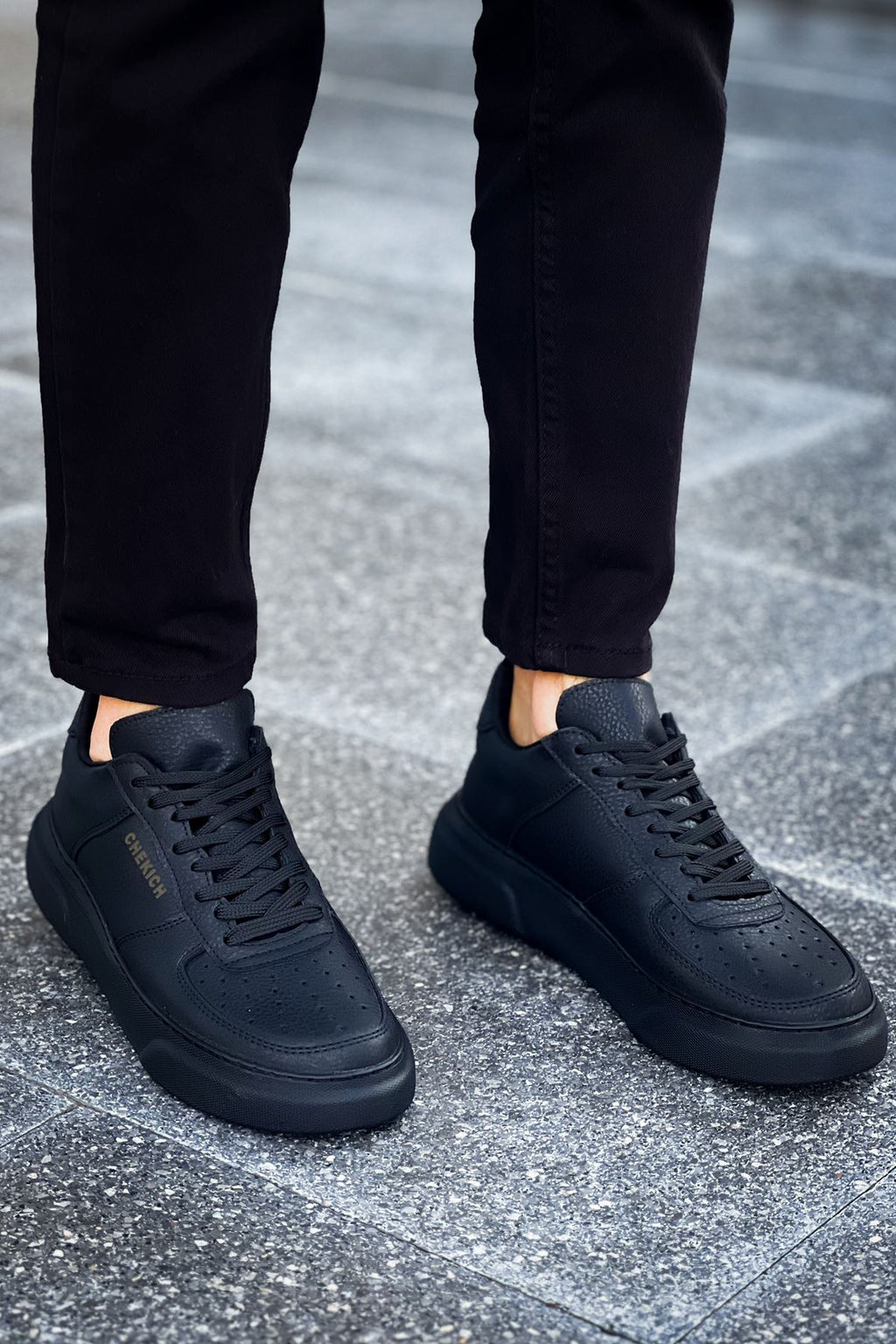 Kenton Bağcıklı Kalın Taban Erkek Sneaker Siyah