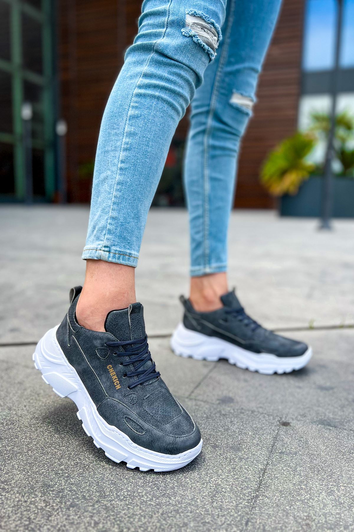 Low Top Lace Up Bağcıklı Erkek Spor Ayakkabı Antrasit