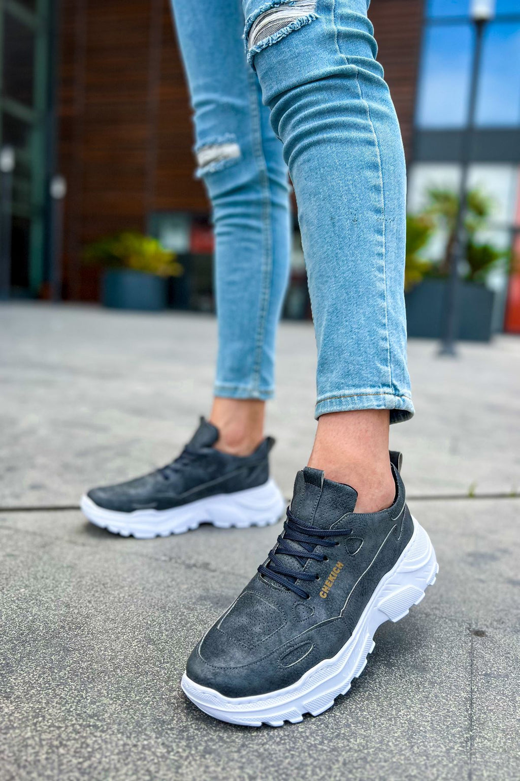 Low Top Lace Up Bağcıklı Erkek Spor Ayakkabı Antrasit