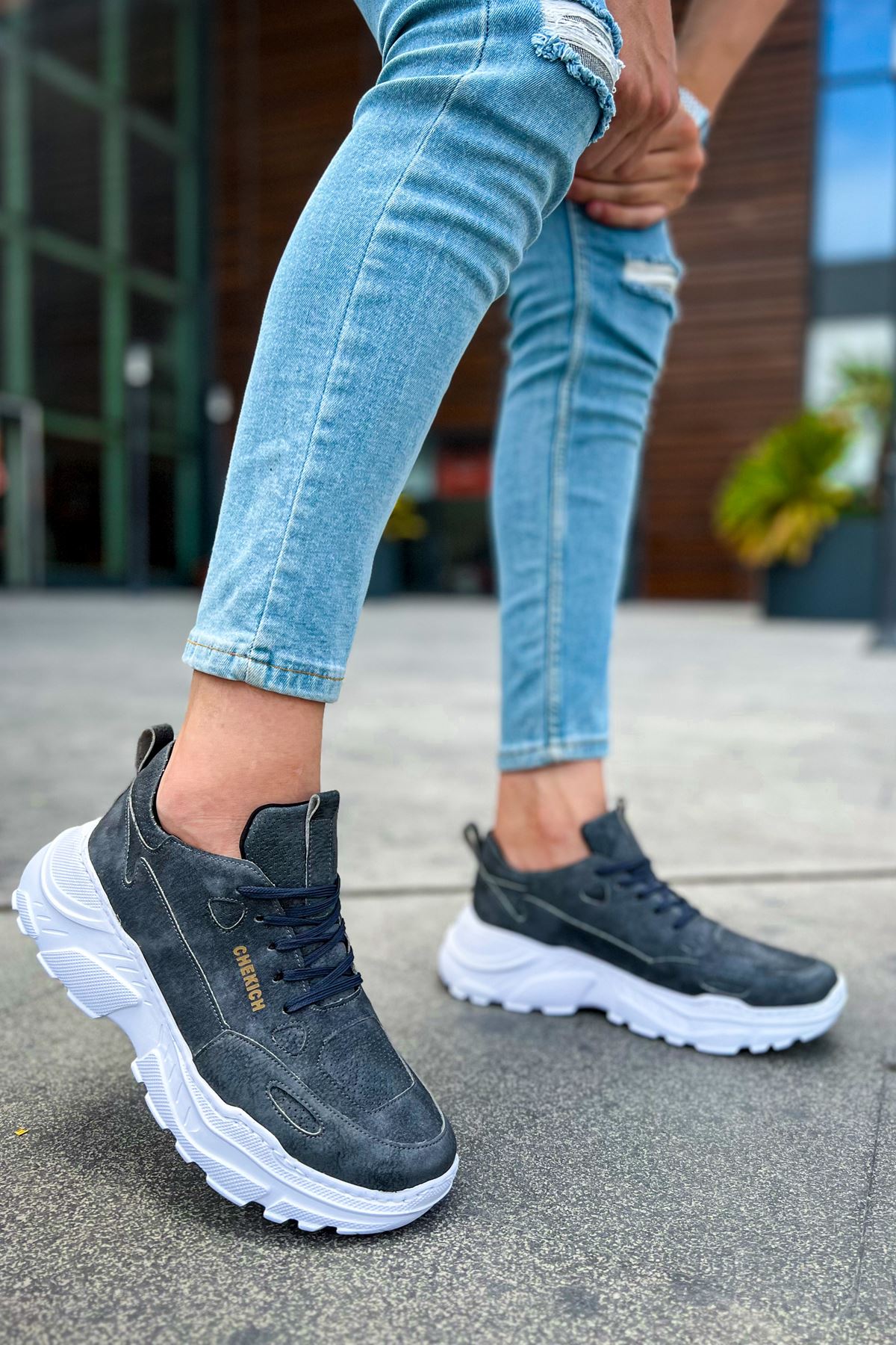 Low Top Lace Up Bağcıklı Erkek Spor Ayakkabı Antrasit