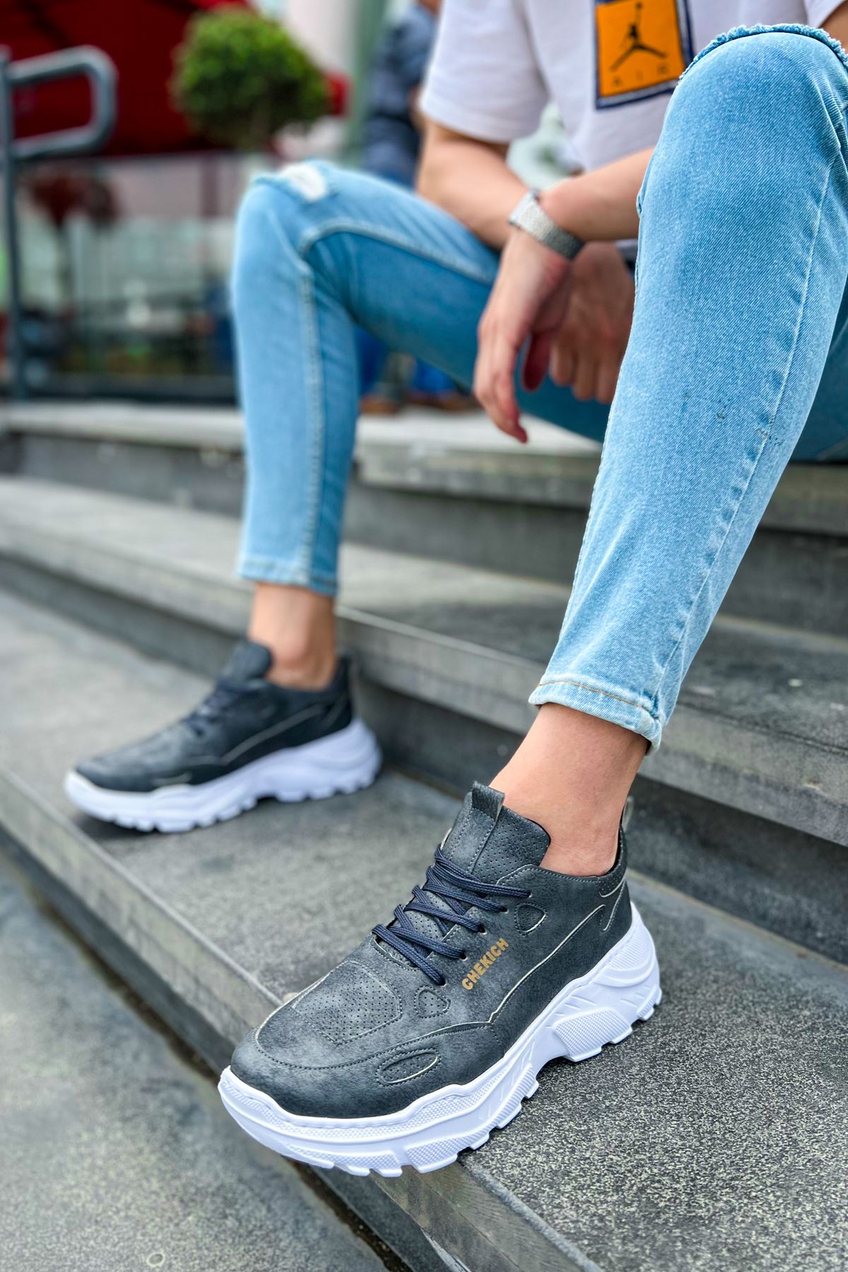 Low Top Lace Up Bağcıklı Erkek Spor Ayakkabı Antrasit