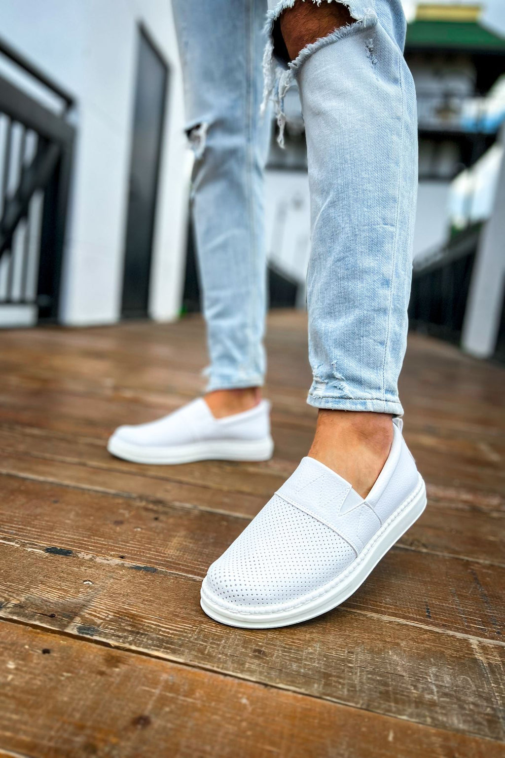 Brecon Bağcıksız Günlük Erkek Casual Ayakkabı Beyaz