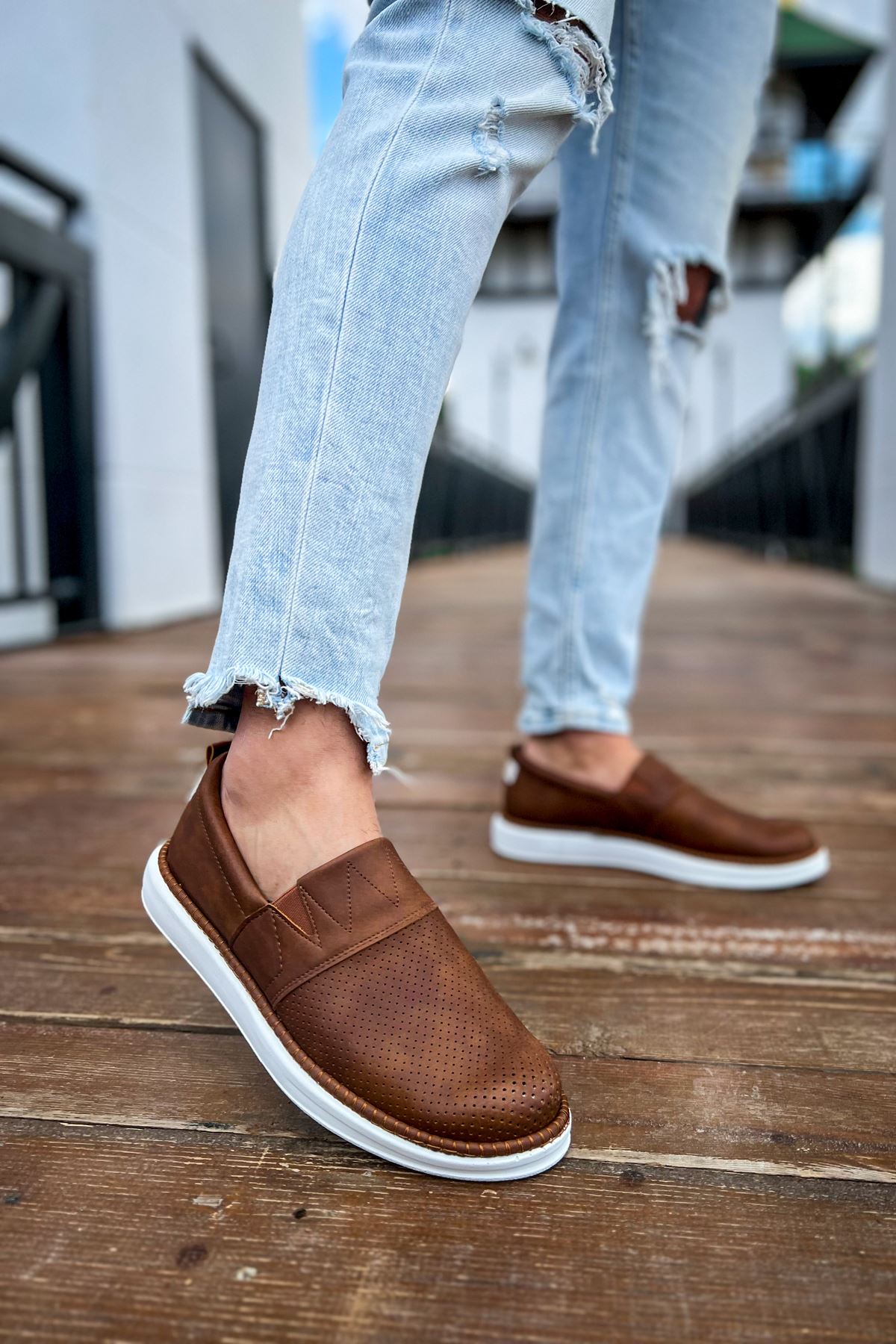 Brecon Bağcıksız Günlük Erkek Casual Ayakkabı Taba