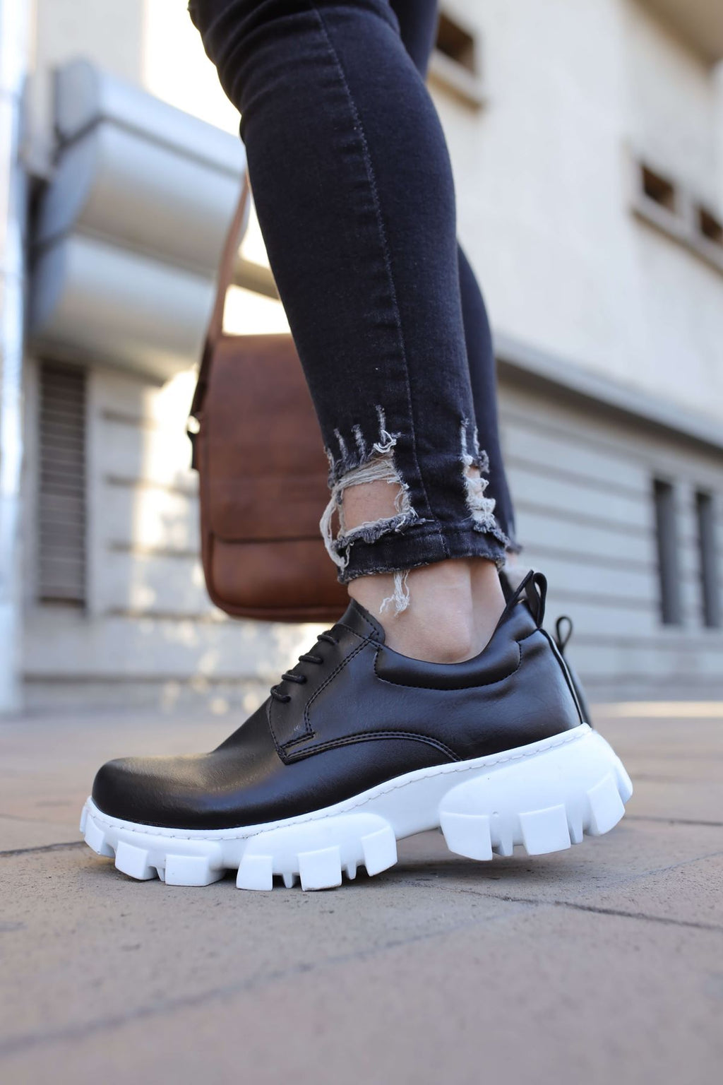 Trox Trakör Taban Erkek Spor Casual Ayakkabı Siyah Beyaz