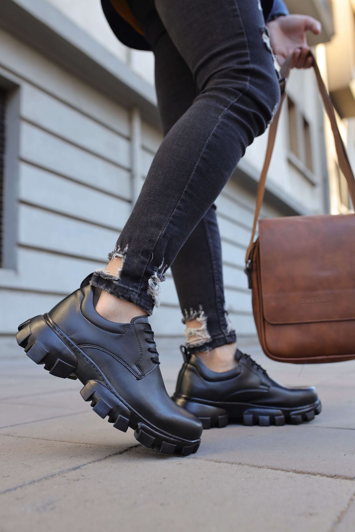 Trox Trakör Taban Erkek Spor Casual Ayakkabı Siyah Rugan