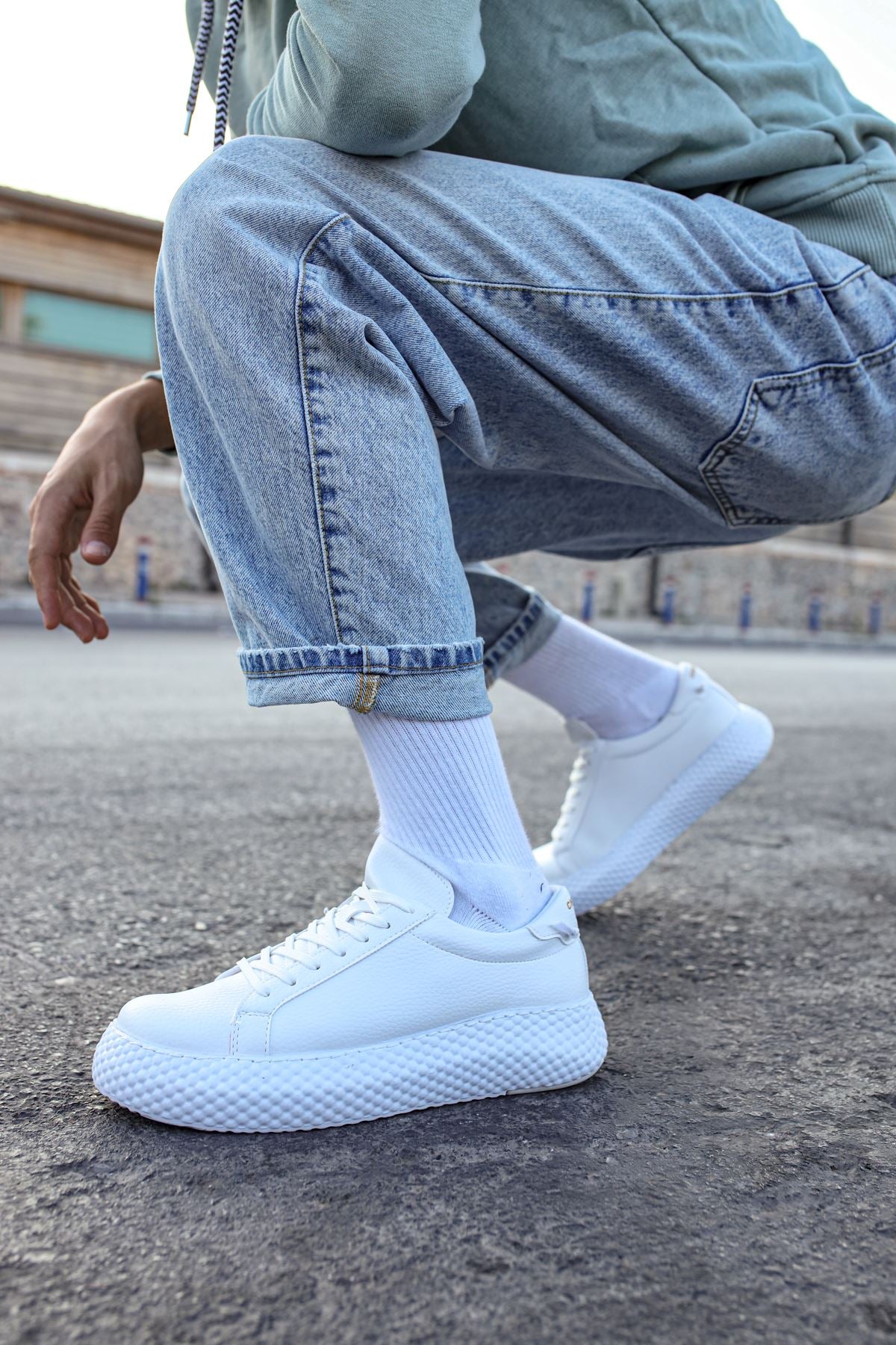 Felibord Bağcıklı Basic Erkek Sneaker Beyaz