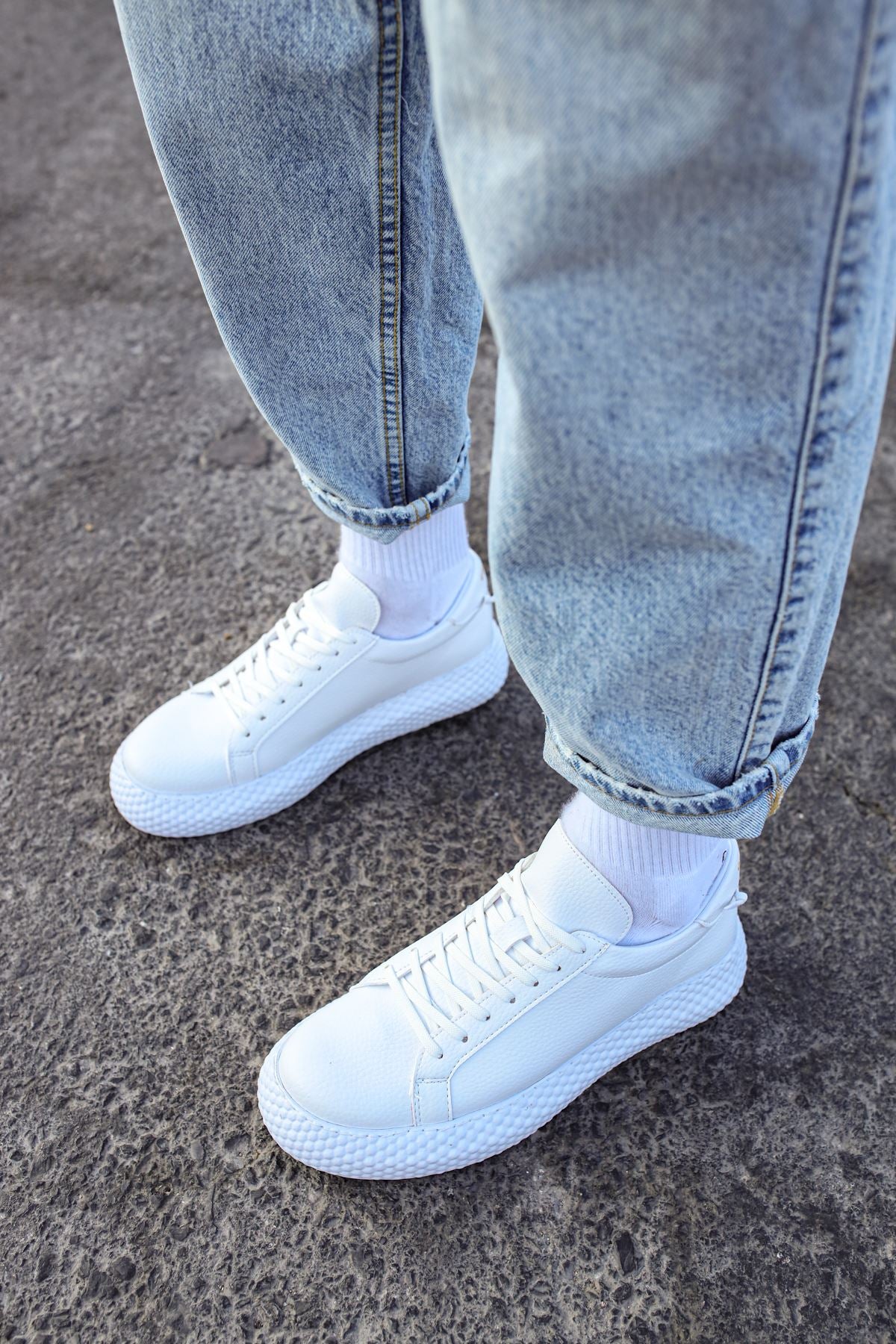 Felibord Bağcıklı Basic Erkek Sneaker Beyaz