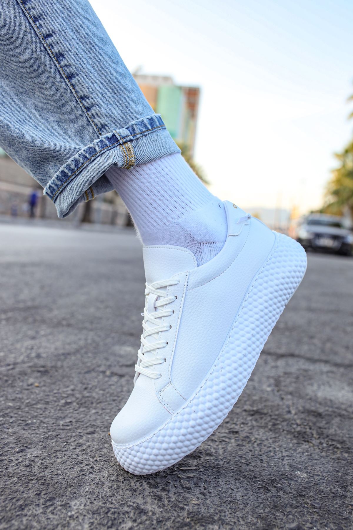 Felibord Bağcıklı Basic Erkek Sneaker Beyaz